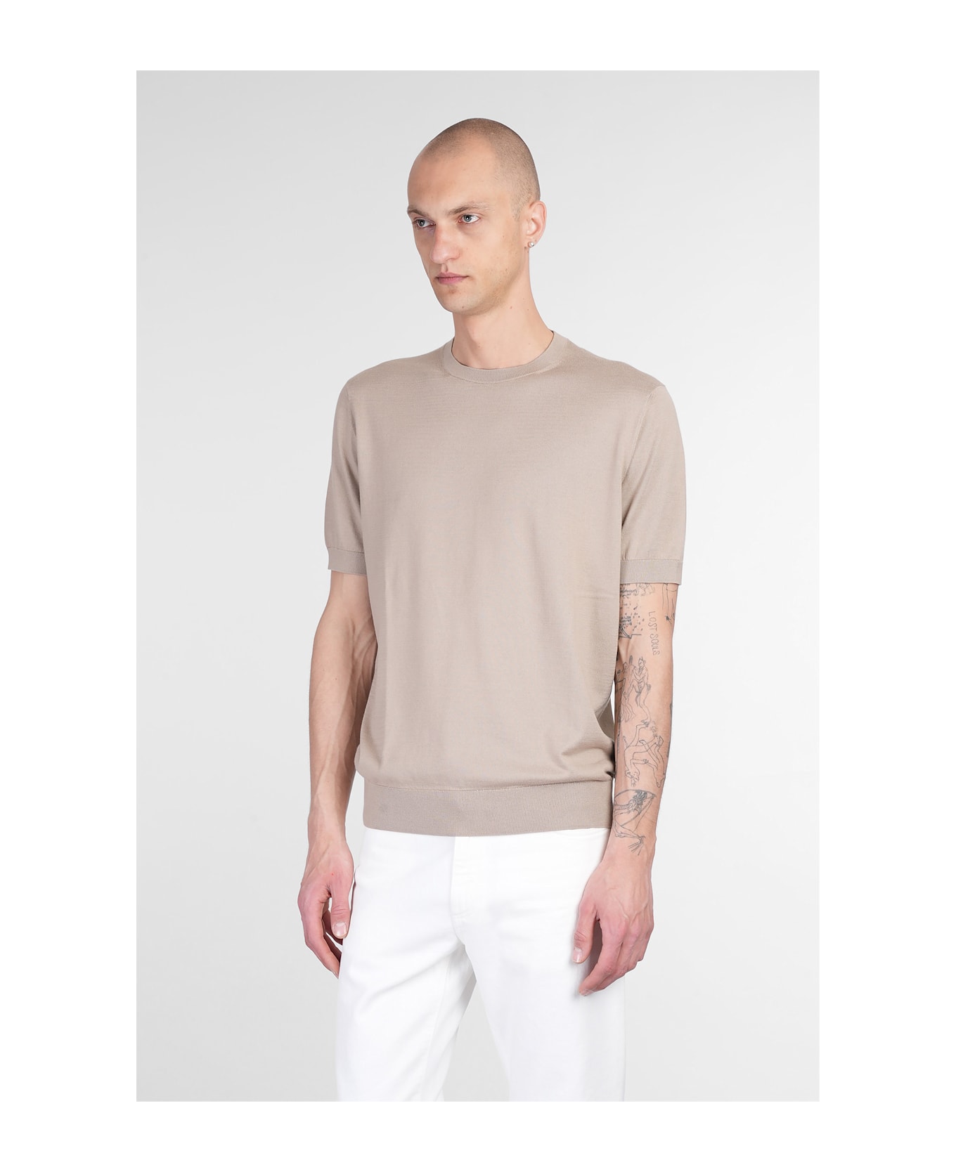 Zegna T-shirt In Taupe Cotton - taupe