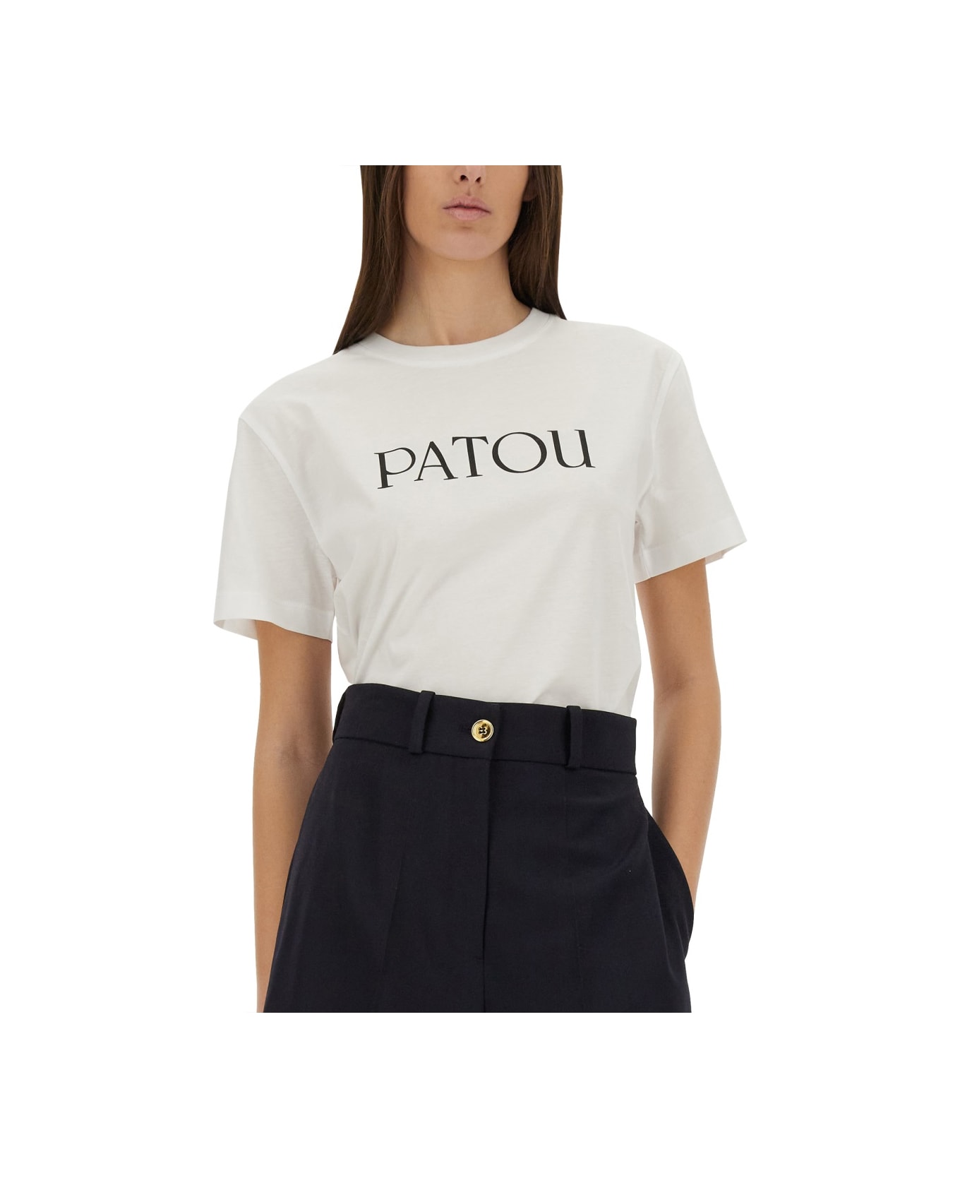 Patou Logo Print T-shirt - WHITE