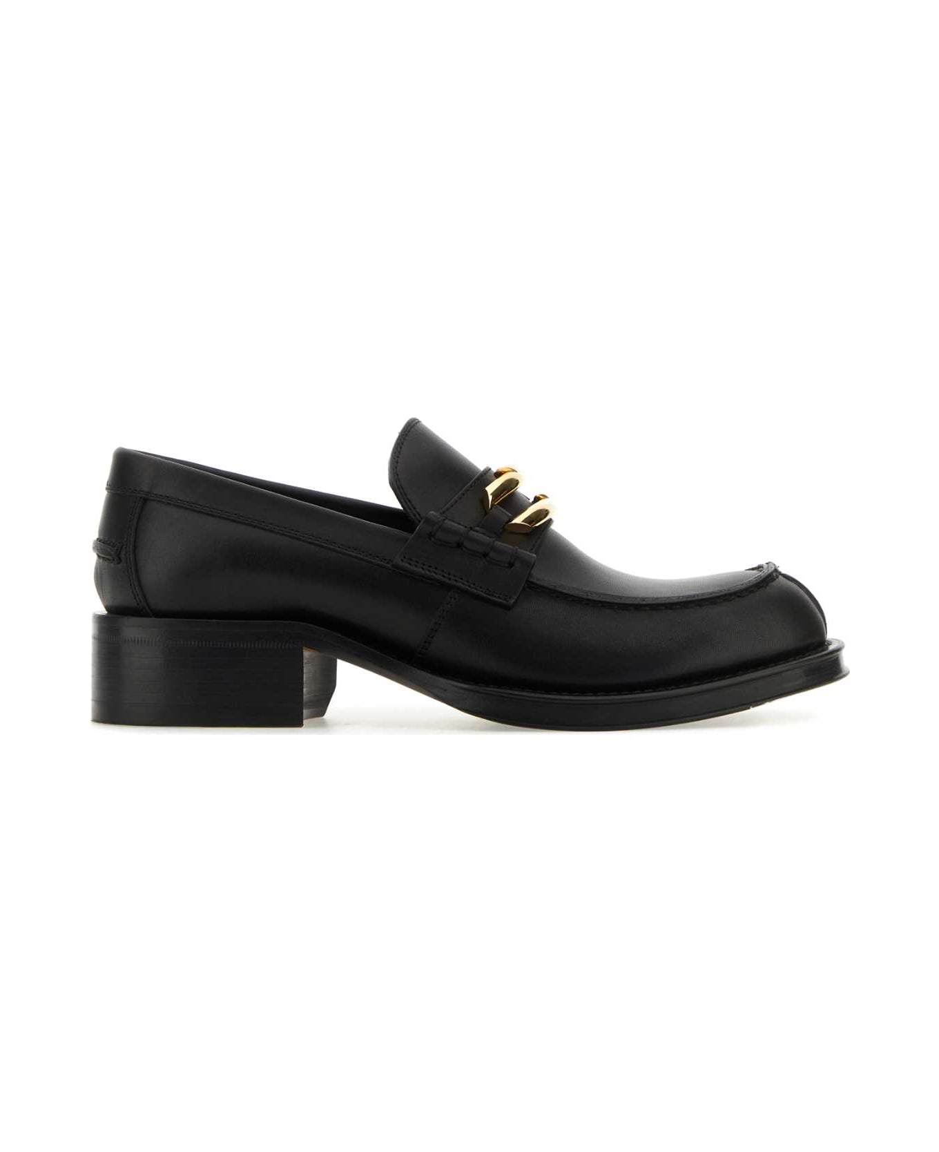 Lanvin Black Leather Medley Loafers - Black ハイヒール