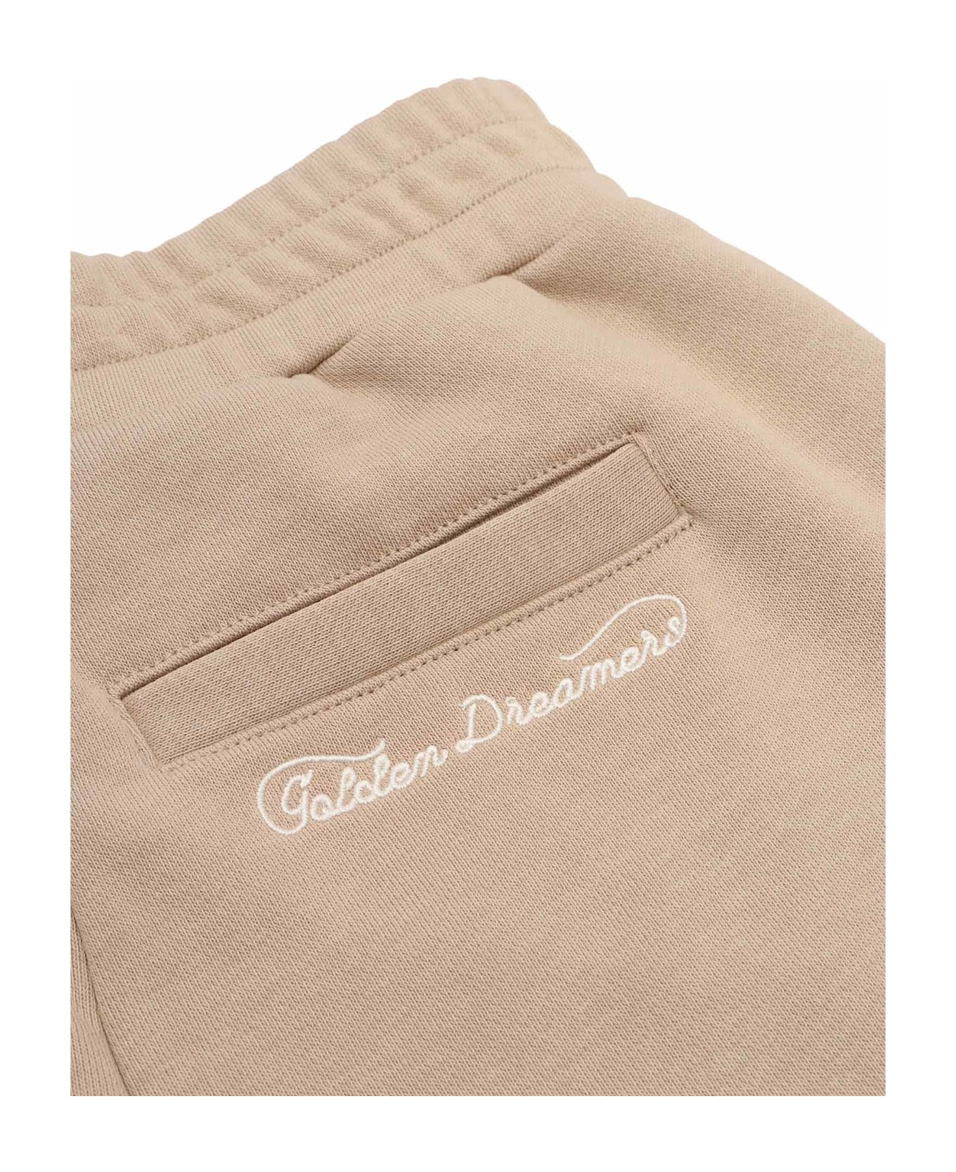 Golden Goose Journey Unisex Jogging Pants Fleece Cotton W Embroidery - GREY