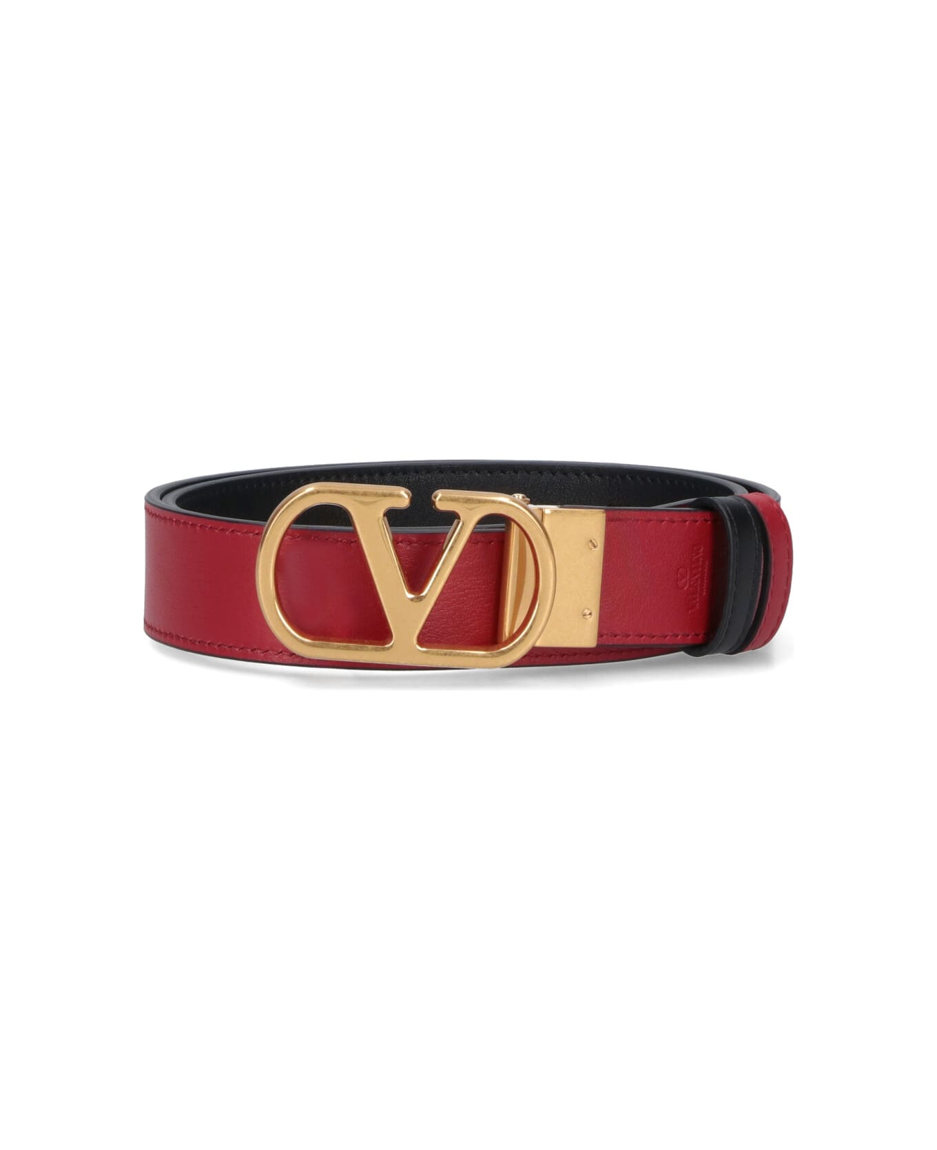 Valentino Garavani "vlogo Signature" Reversible Belt - Black  