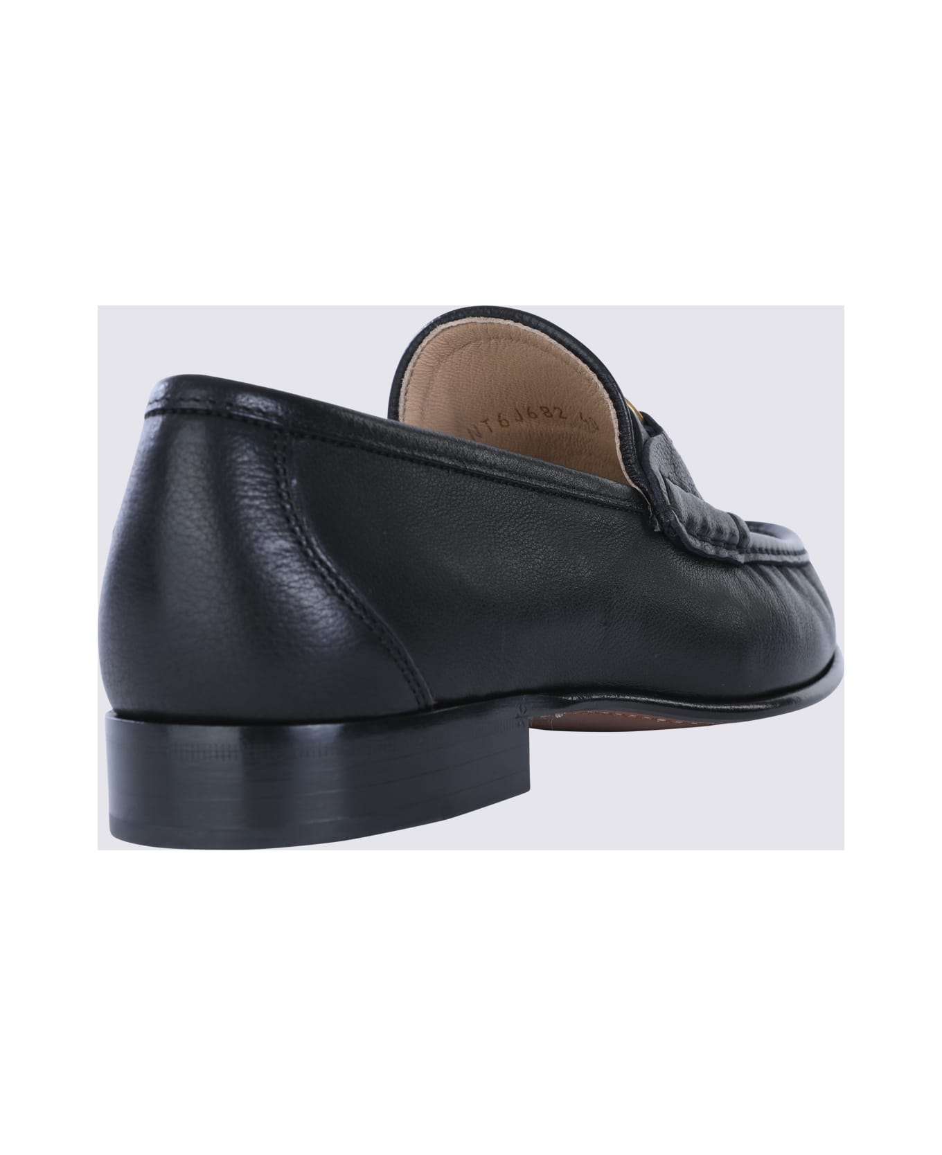 Valentino Garavani Black Leather Loafers - Black