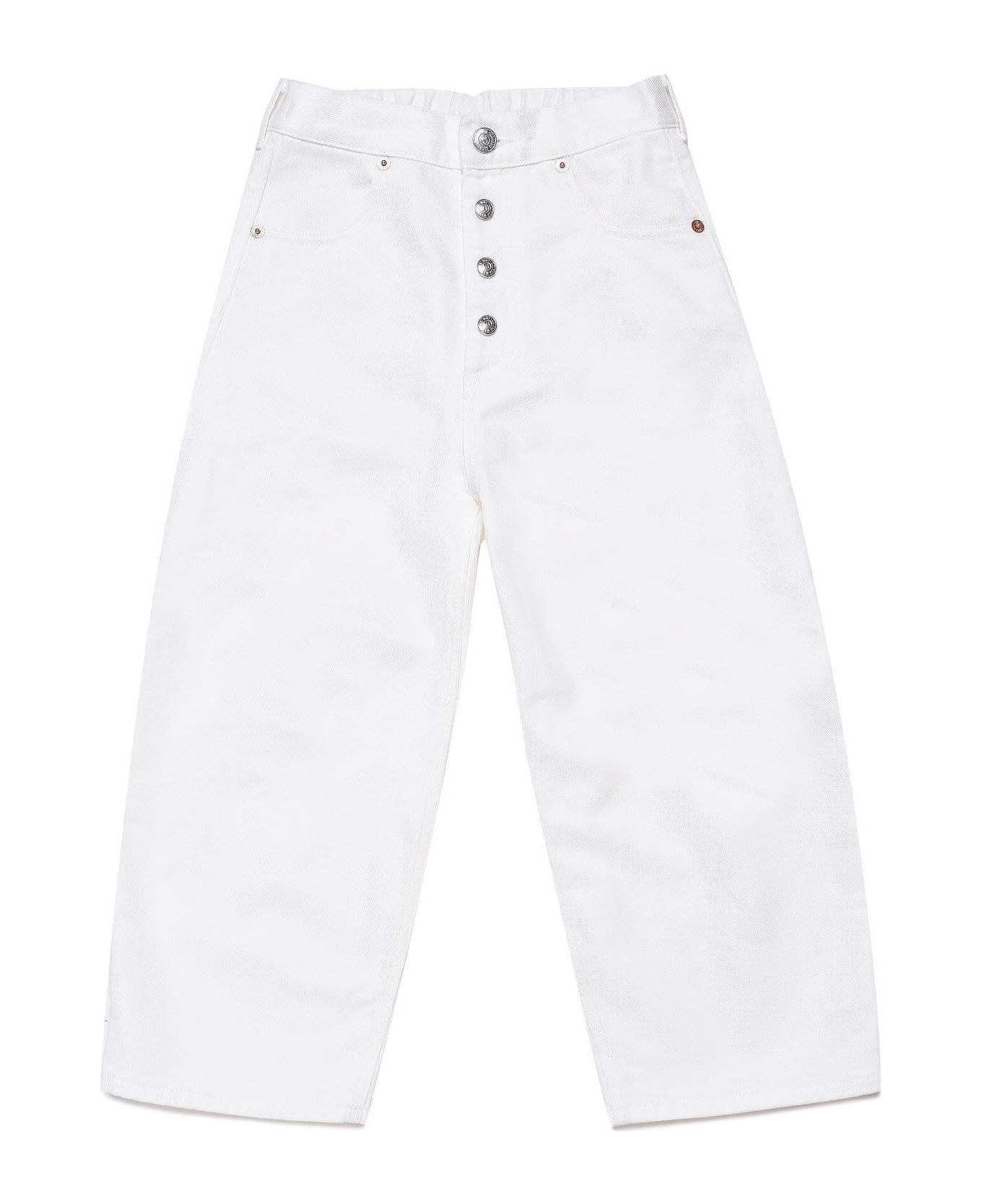 MM6 Maison Margiela Wide Leg Jeans - White ボトムス