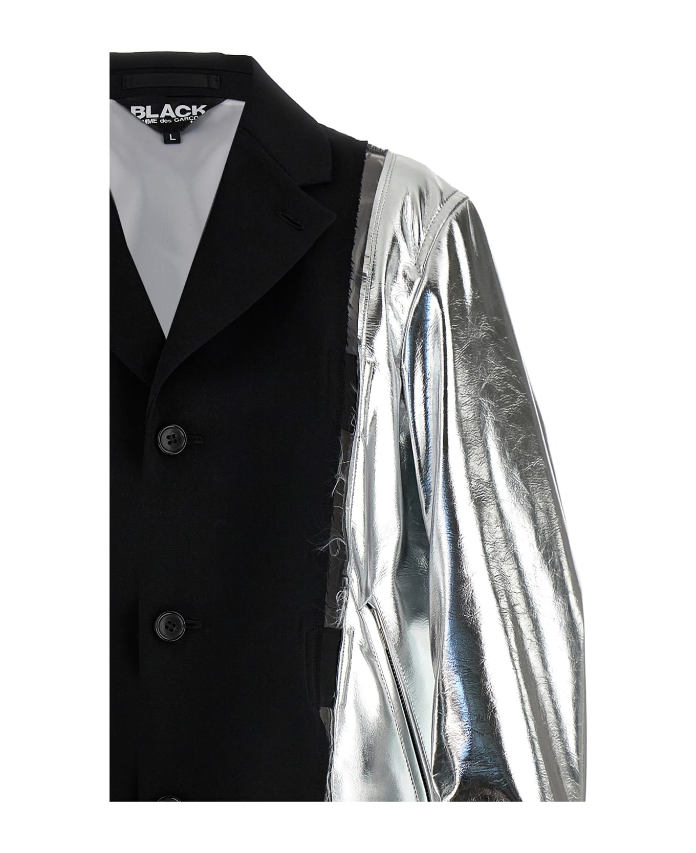 Black Comme des Garçons Laminated Jacket - Silver