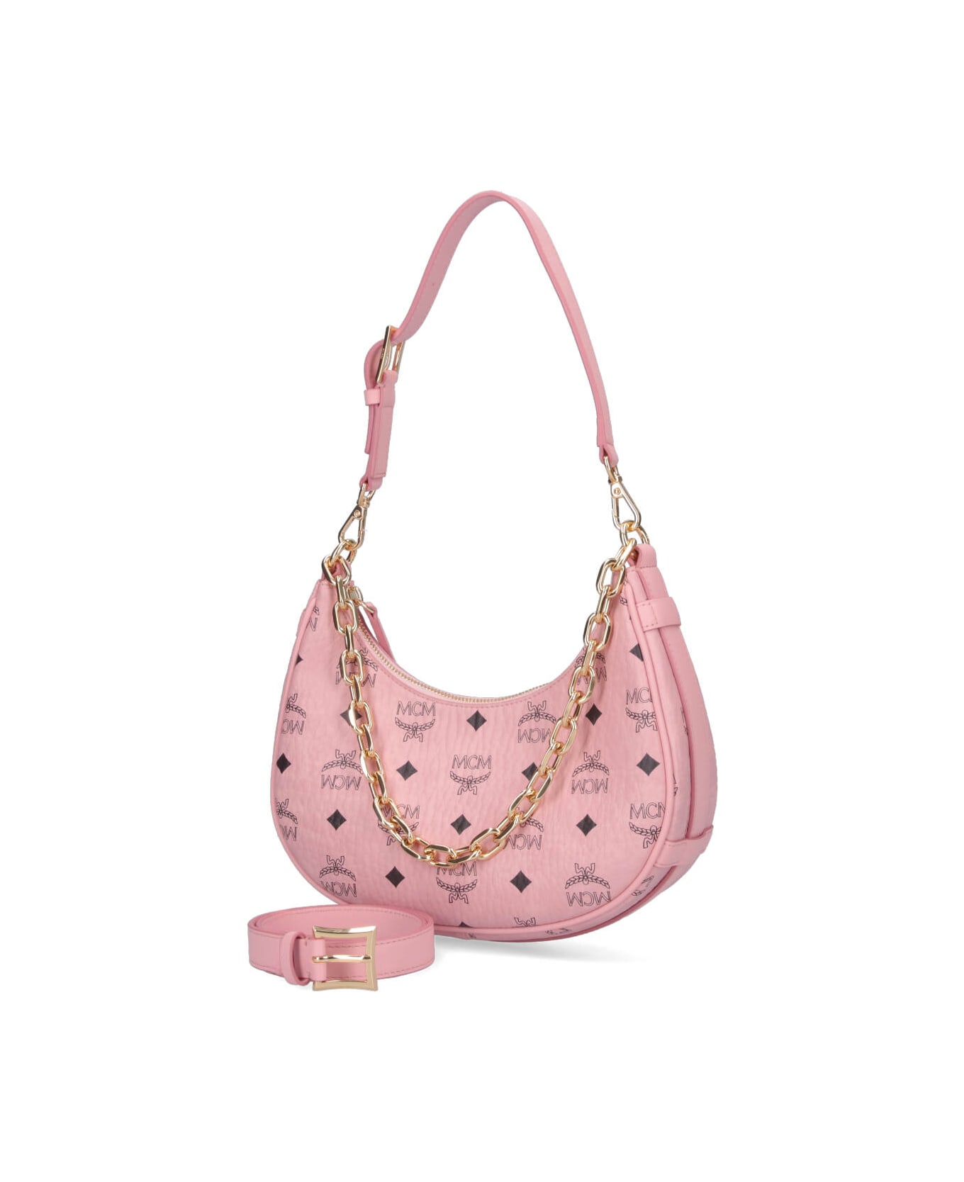 MCM 
aren Crescent
 Hobo Bag - Pink