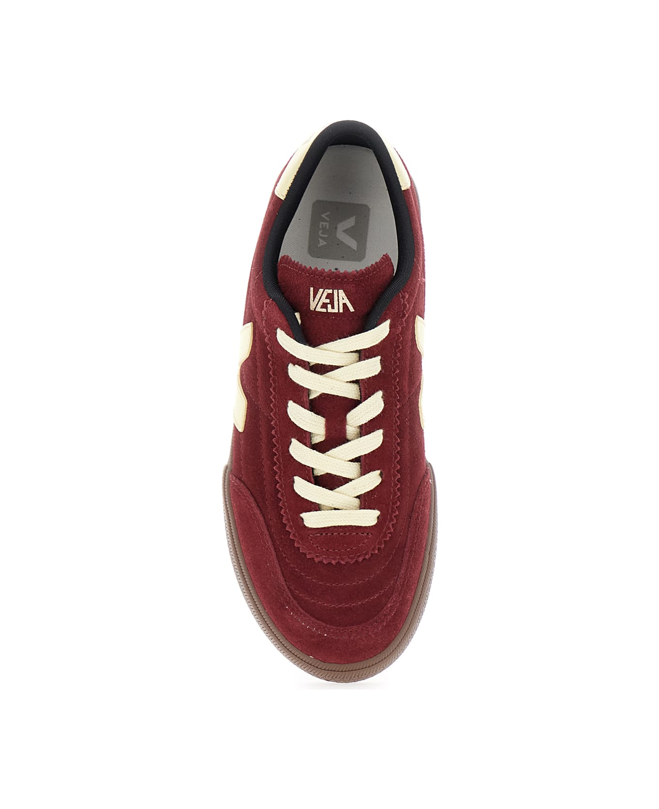 Veja 'panenka' Bordeaux Low Top Sneakers With Logo Patch On The Side And Contrasting Heel With Logo Lettering In Leather Unisex - Bordeaux