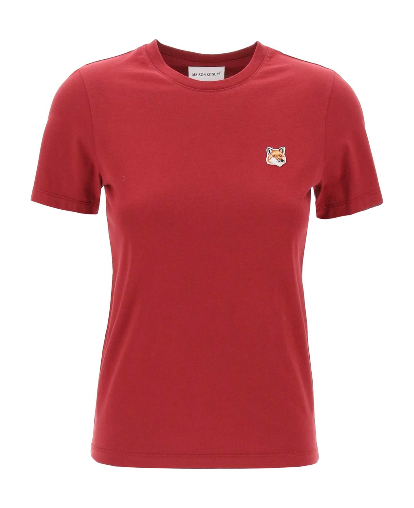 Maison Kitsuné Fox Head Crew-neck T-shirt - BRICK RED (Red)