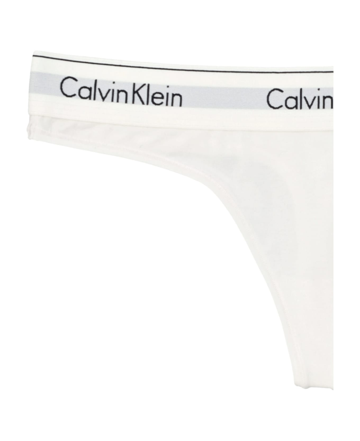 Calvin Klein Cotton Thong - WHITE