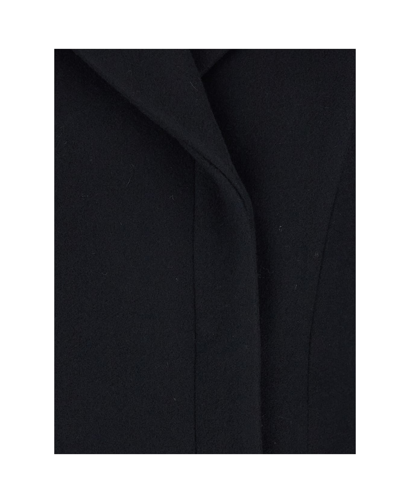 Jacquemus 
le Manteau Curvo
 Black Double-breasted Coat With Notched Revers And Rear Single Vent In Wool Woman - Black