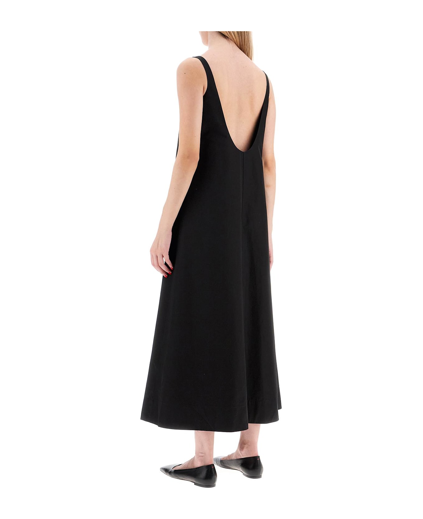 WARDROBE.NYC Flared Poplin Dress With - BLACK (Black)