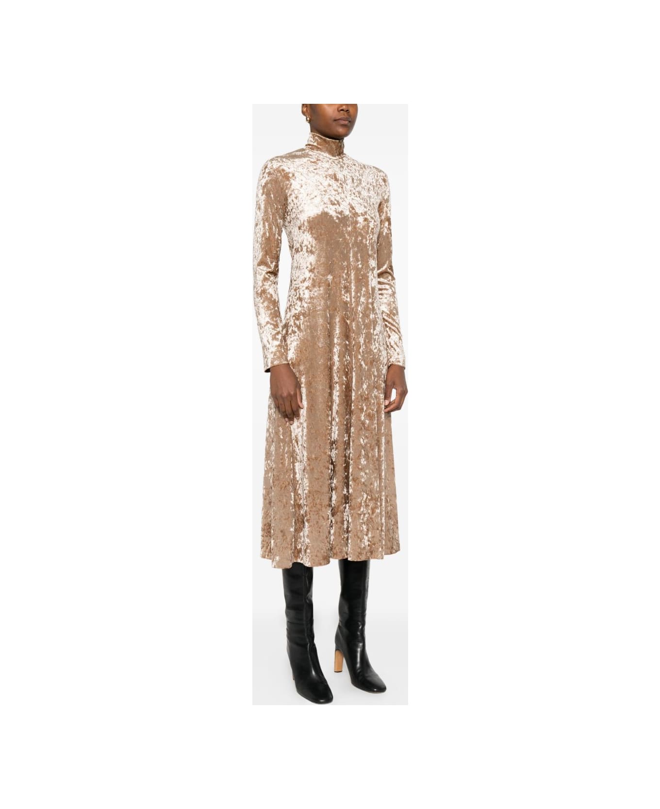 Forte_Forte Velvet Long Dress - Beige