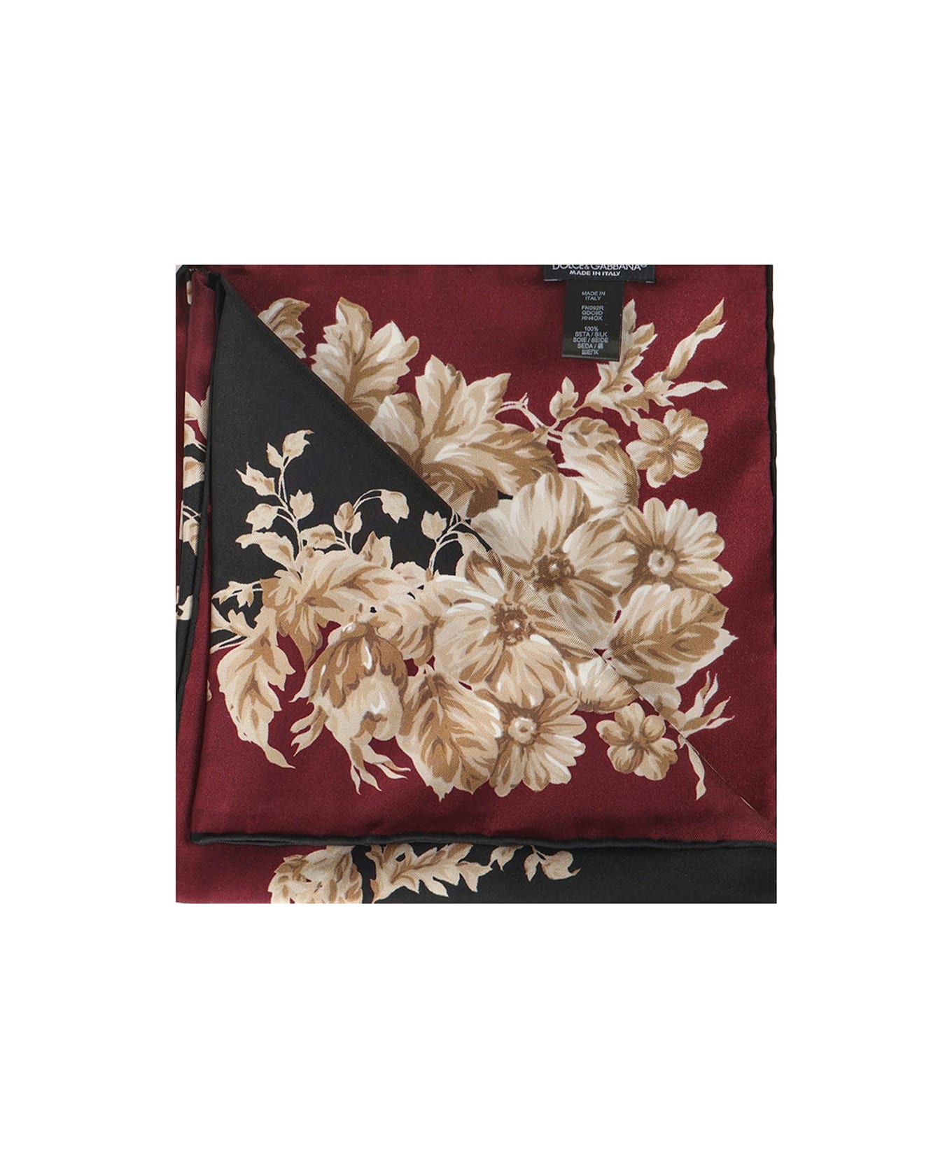 Dolce 
Gabbana Floral Print Scarf - Black-Burgundy-Blush