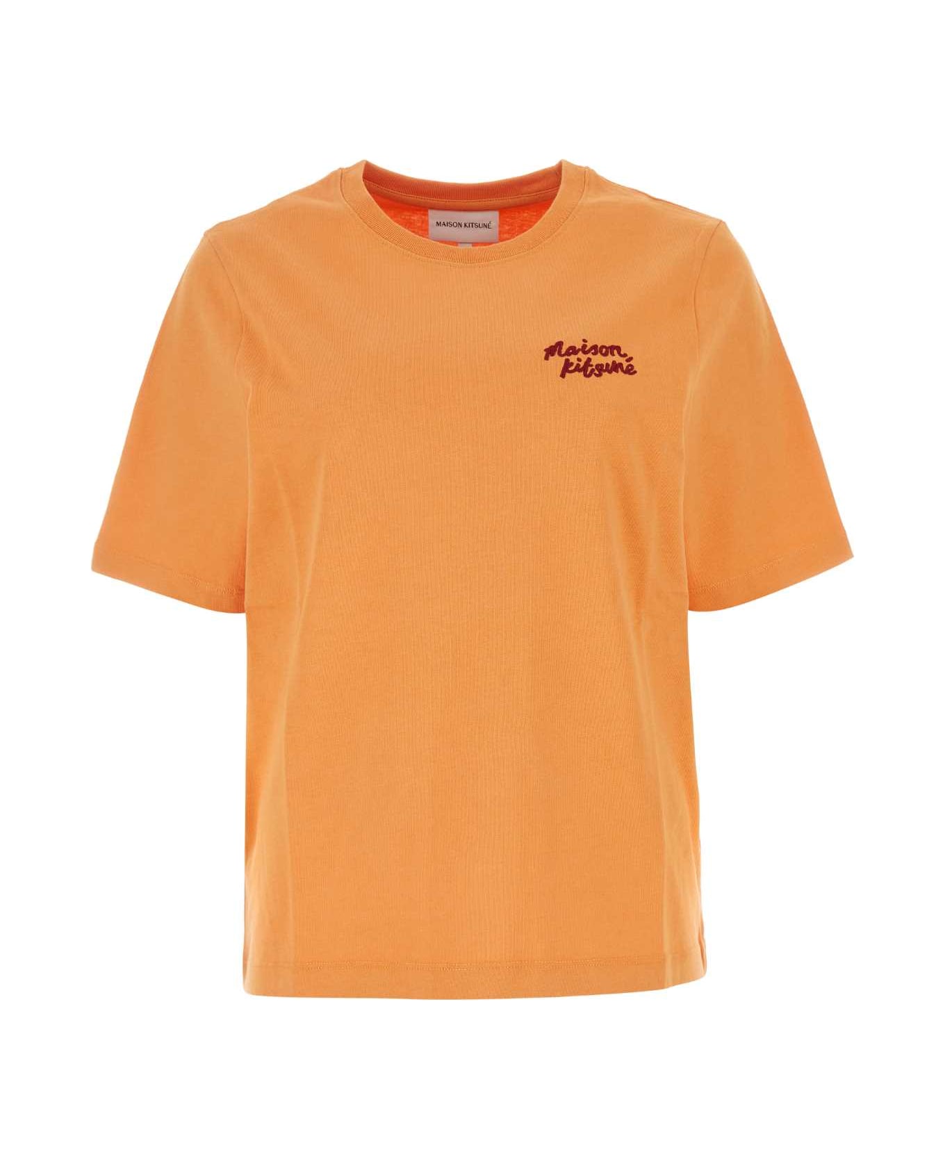Maison Kitsuné Light Orange Cotton T-shirt - SUNSETORANGE