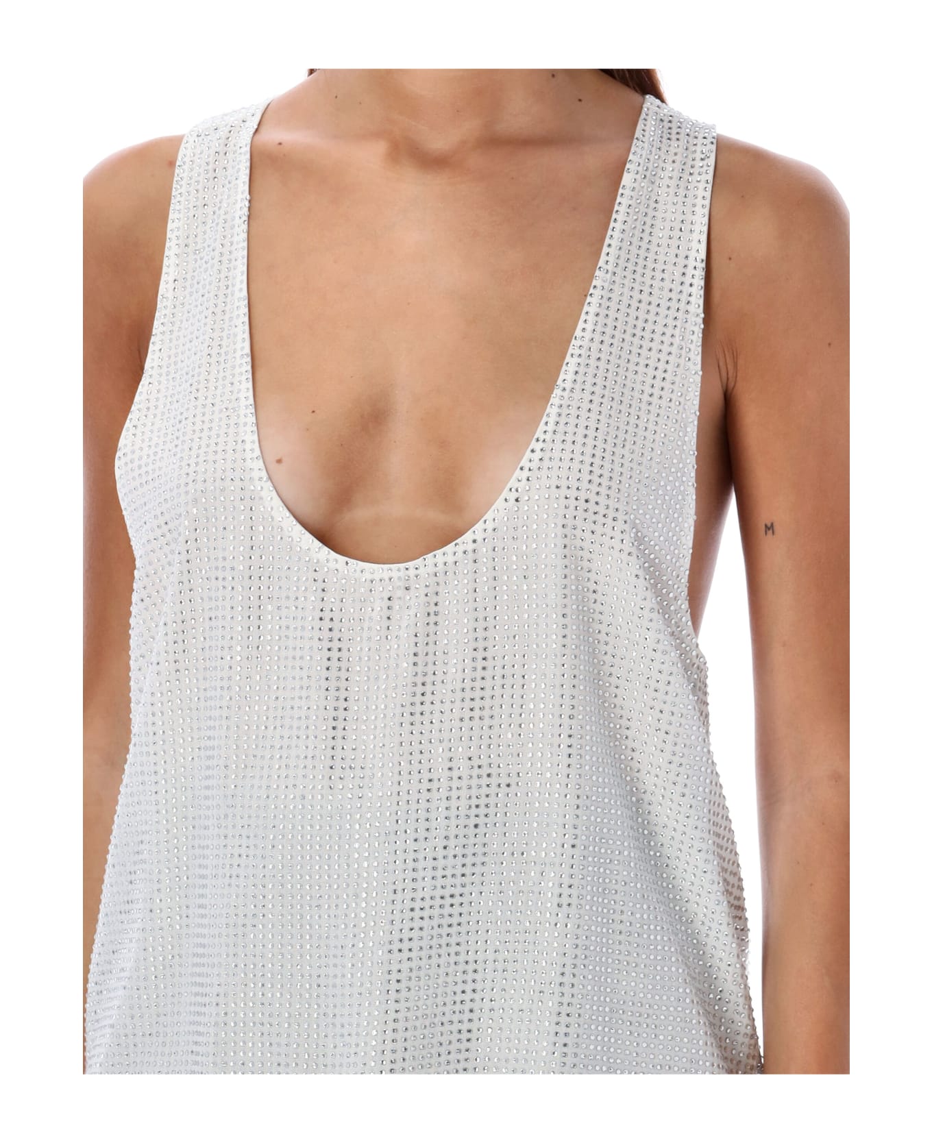 retrofete Whitney Crystal Tank Top - WHITE