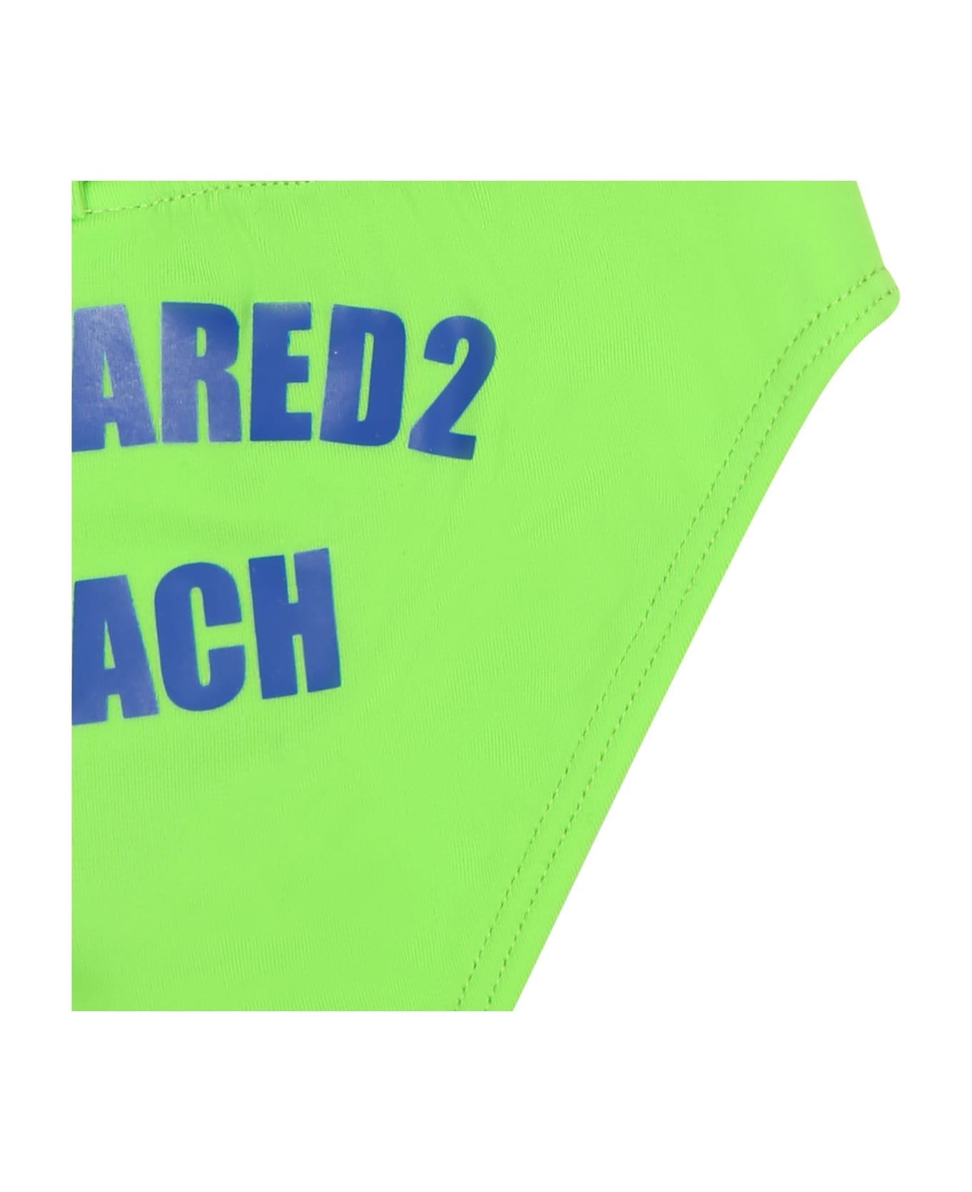 Dsquared2 Green Swim Briefs For Baby Boy With Logo - Green 水着