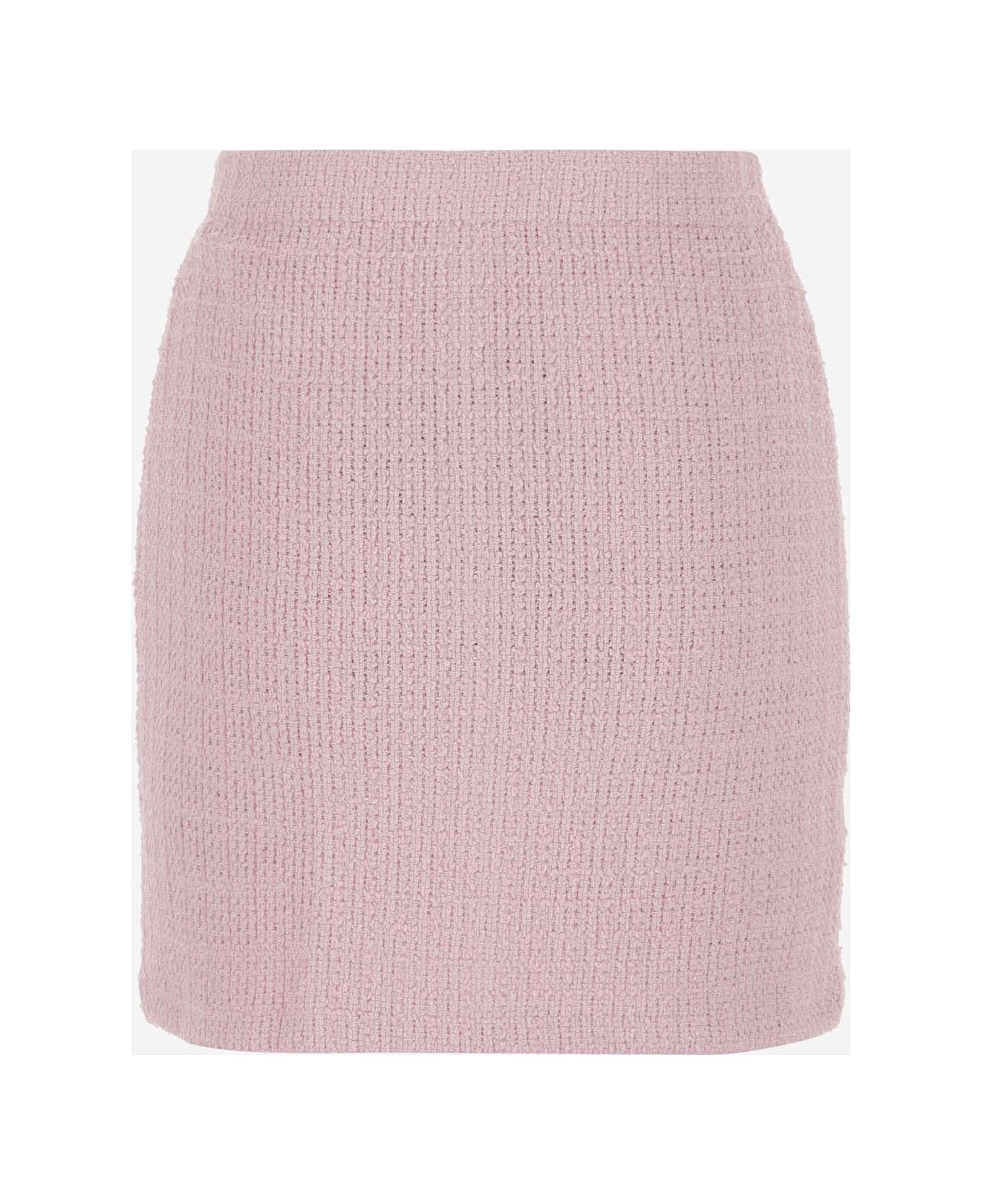 self-portrait Viscose Blend Knit Miniskirt - Pink