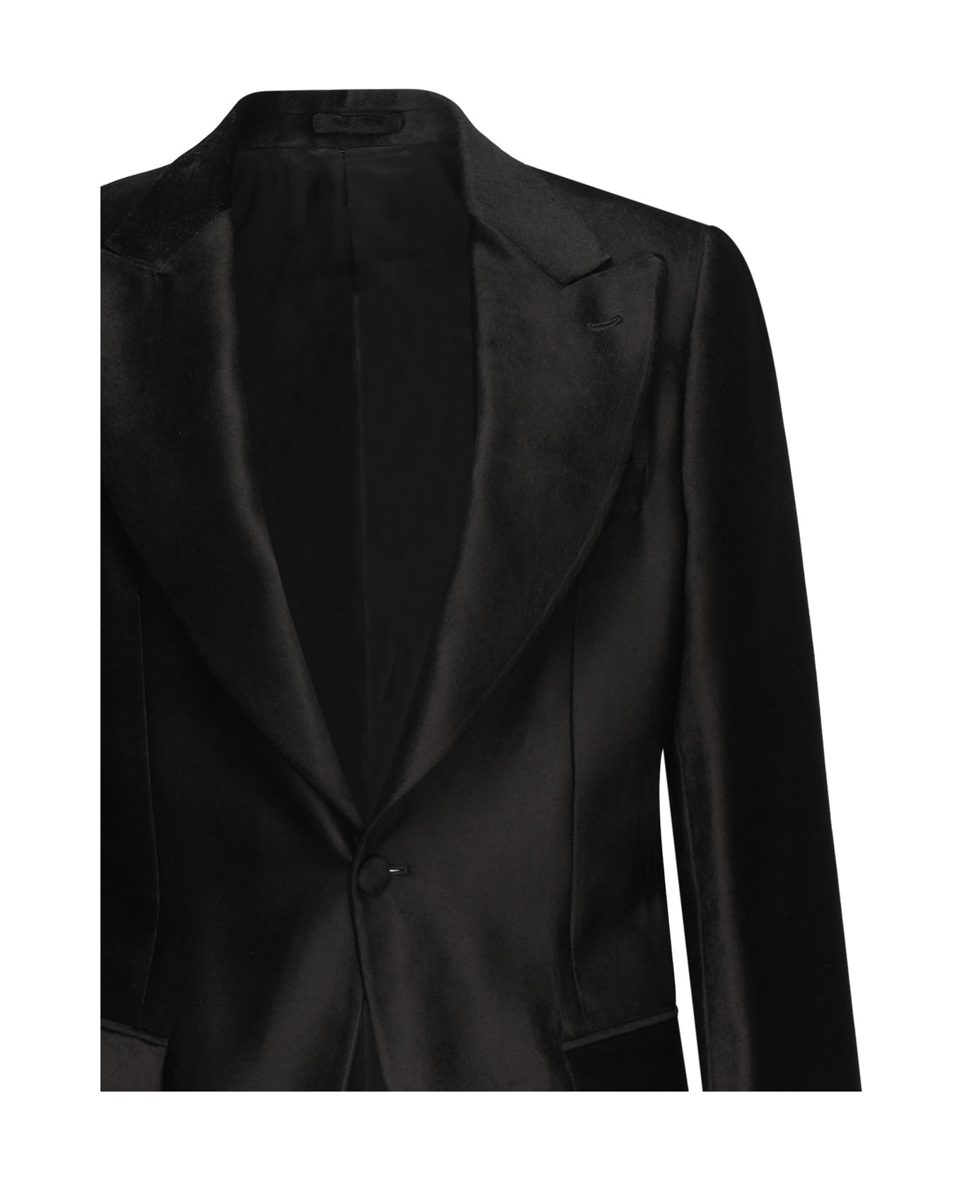 Lardini Blazer Attitude In Velvet - Black
