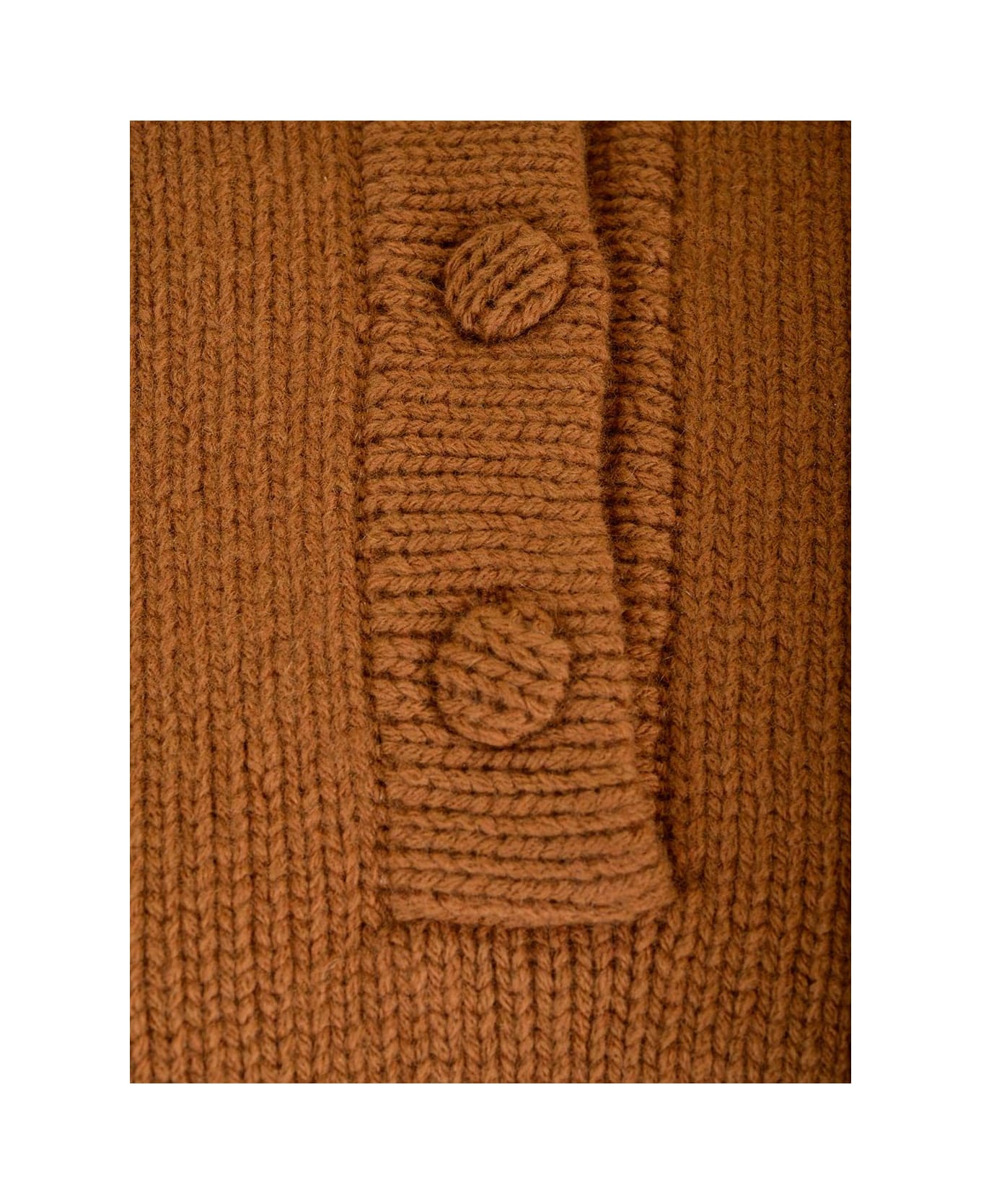 Dries Van Noten Knitted Cropped Sweater - Brown