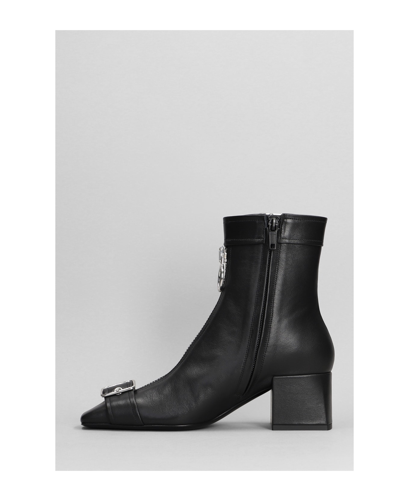 Courrèges Low Heels Ankle Boots In Black Leather - black ブーツ