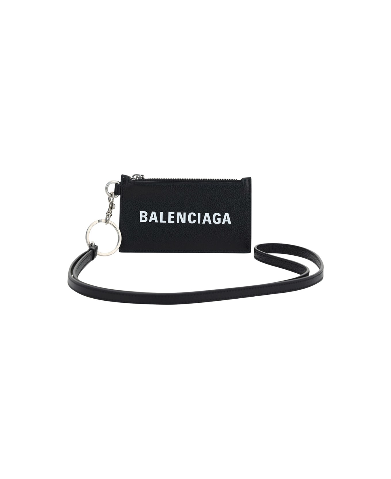 Balenciaga Neckstrap Cash Card Case - Black/l White