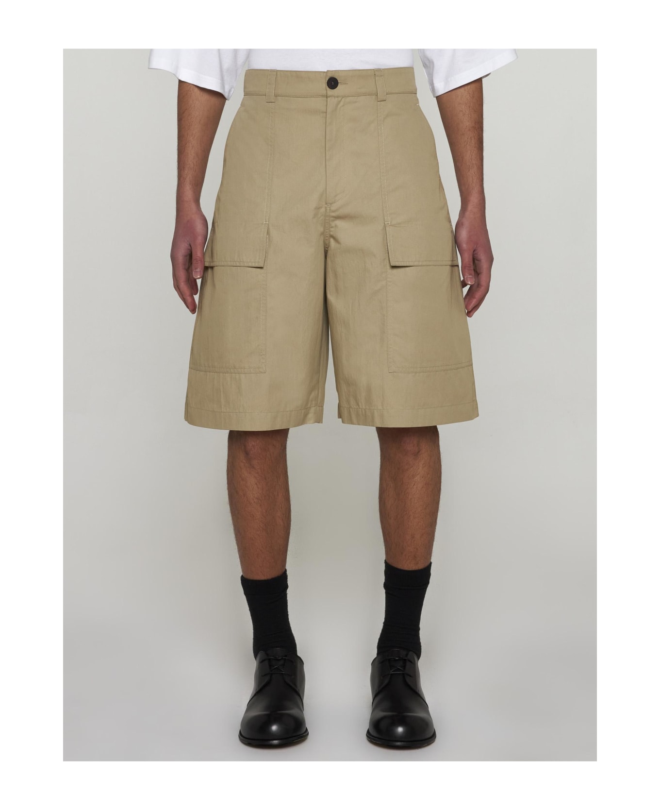 Studio Nicholson Tiller Cotton-blend Shorts - BEIGE ショートパンツ