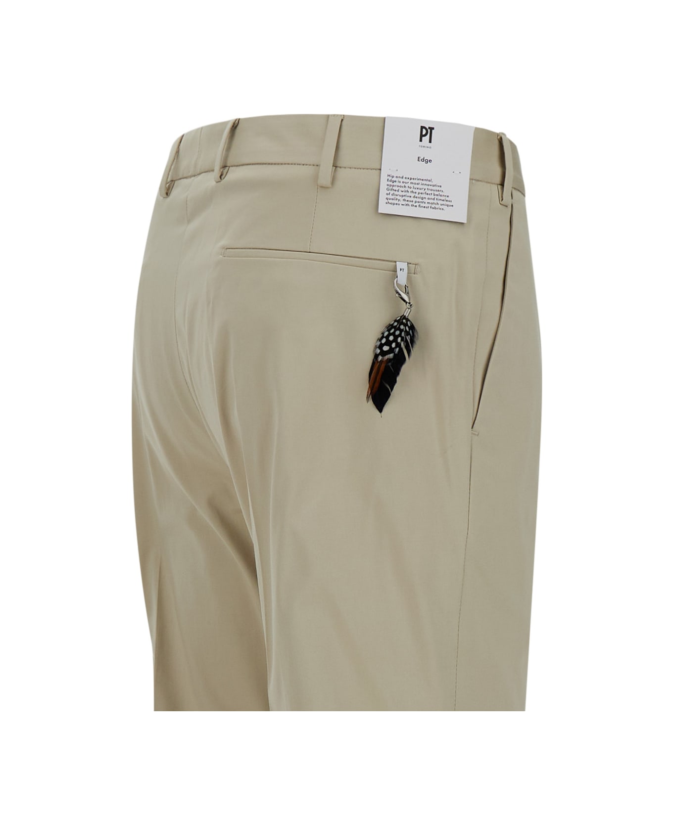 PT01 Beige Slim Fit Trousers In Cotton Blend Man - Beige ボトムス