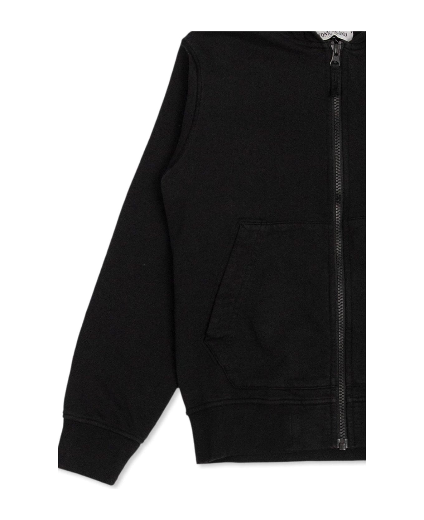 Stone Island Compass-patch Zip-up Hooded Jacket - BLACK コート＆ジャケット