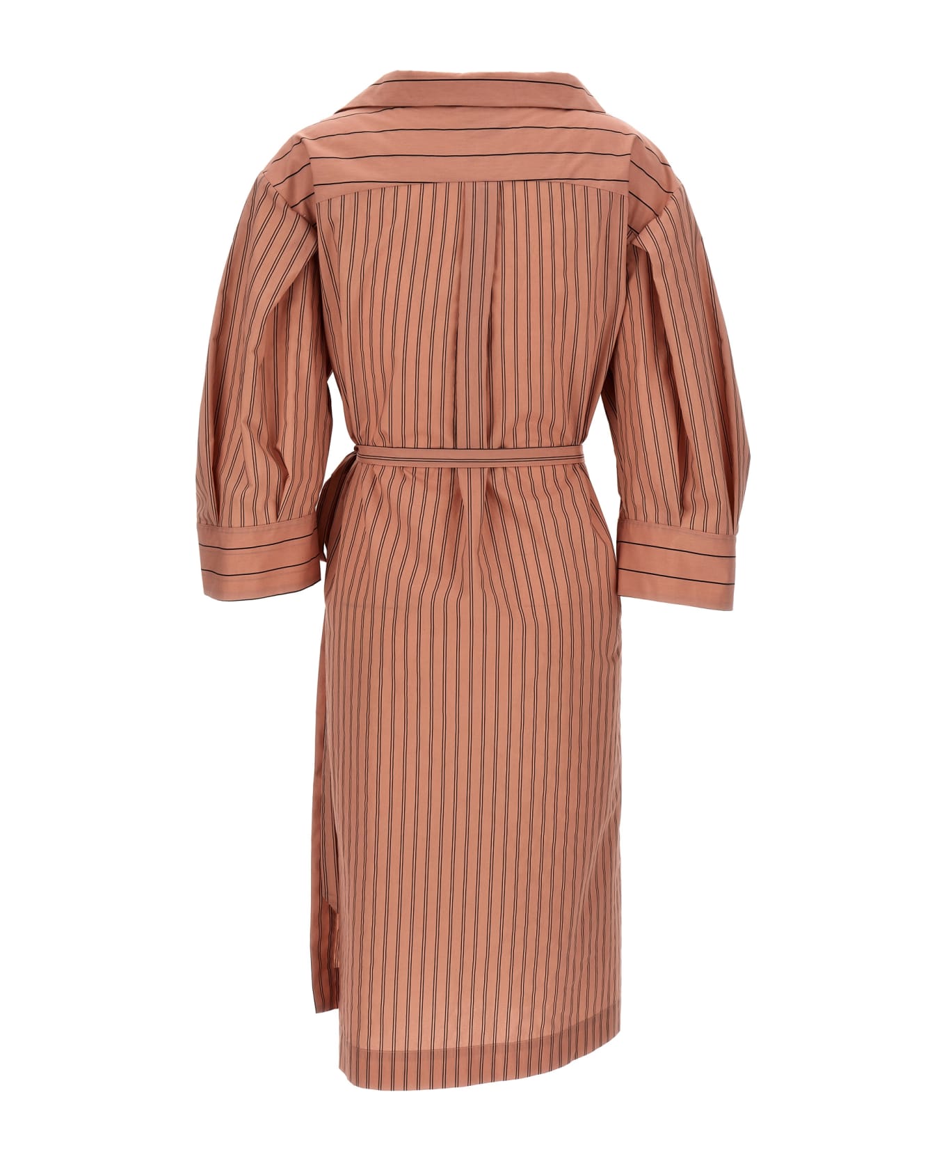 (nude) Striped Shirt Dress - Pink コート