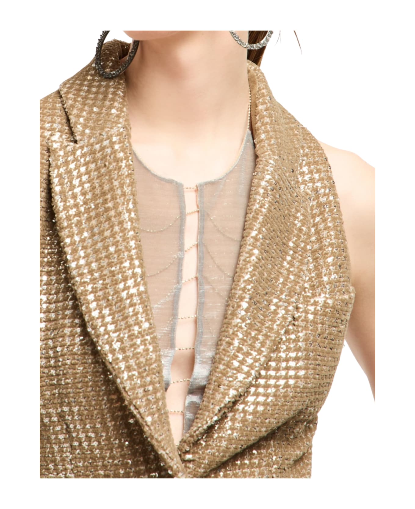 Giorgio Armani Long Vest With Pockets - Beige