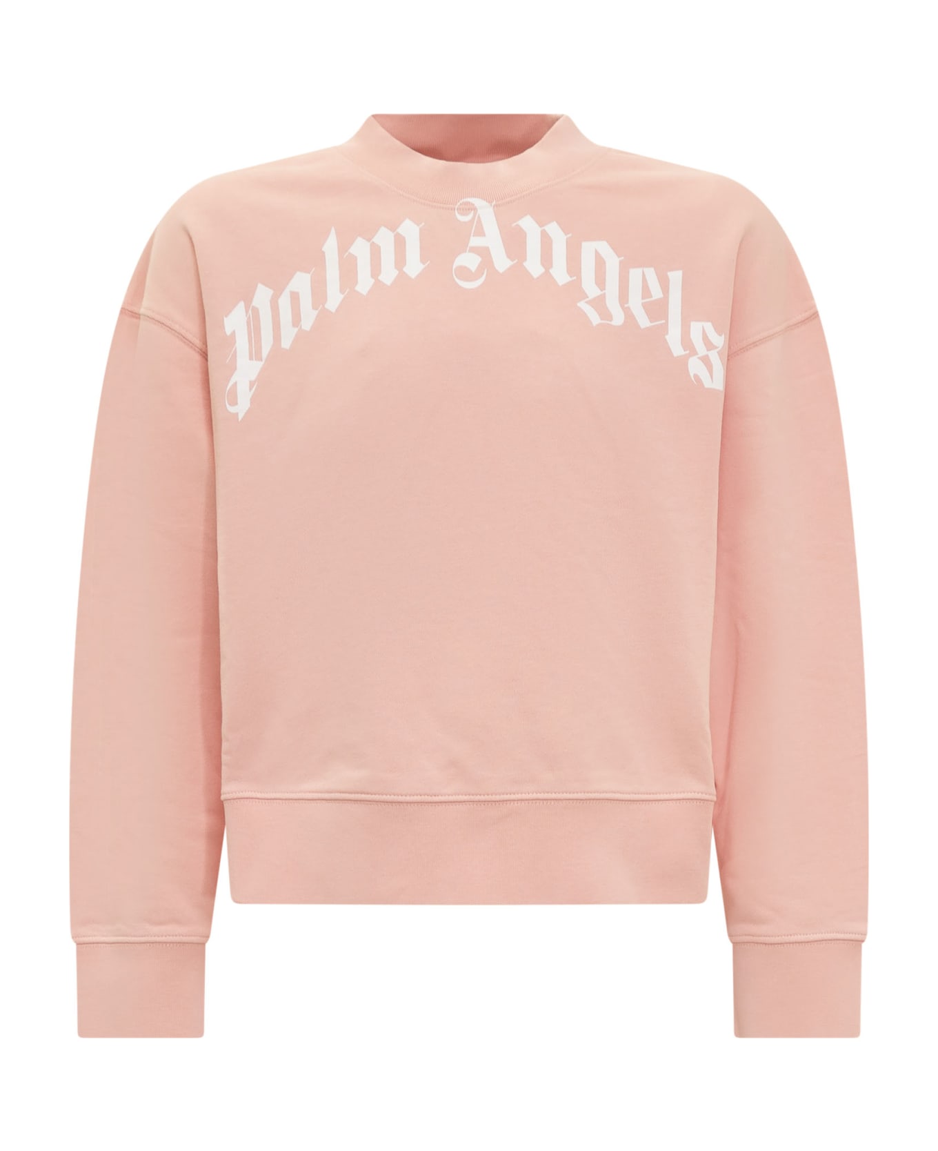 Palm Angels Felpa Girocollo - Pink White ニットウェア＆スウェットシャツ