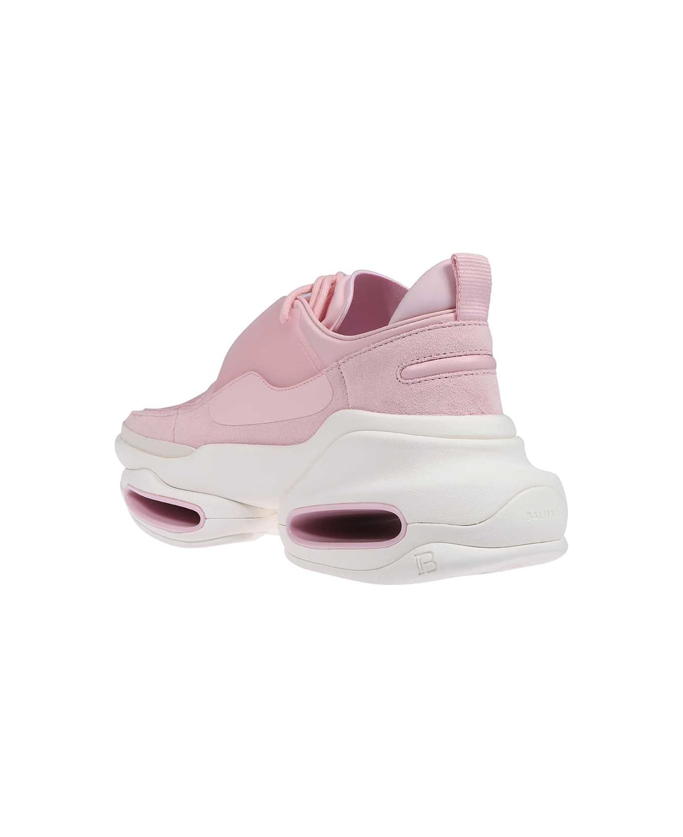 Balmain Leather Mid-top Sneakers - Pink