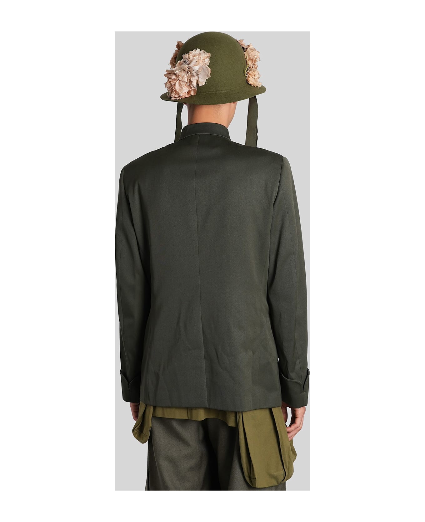 Comme Des Garçons Homme Plus Blazer In Green Wool - green