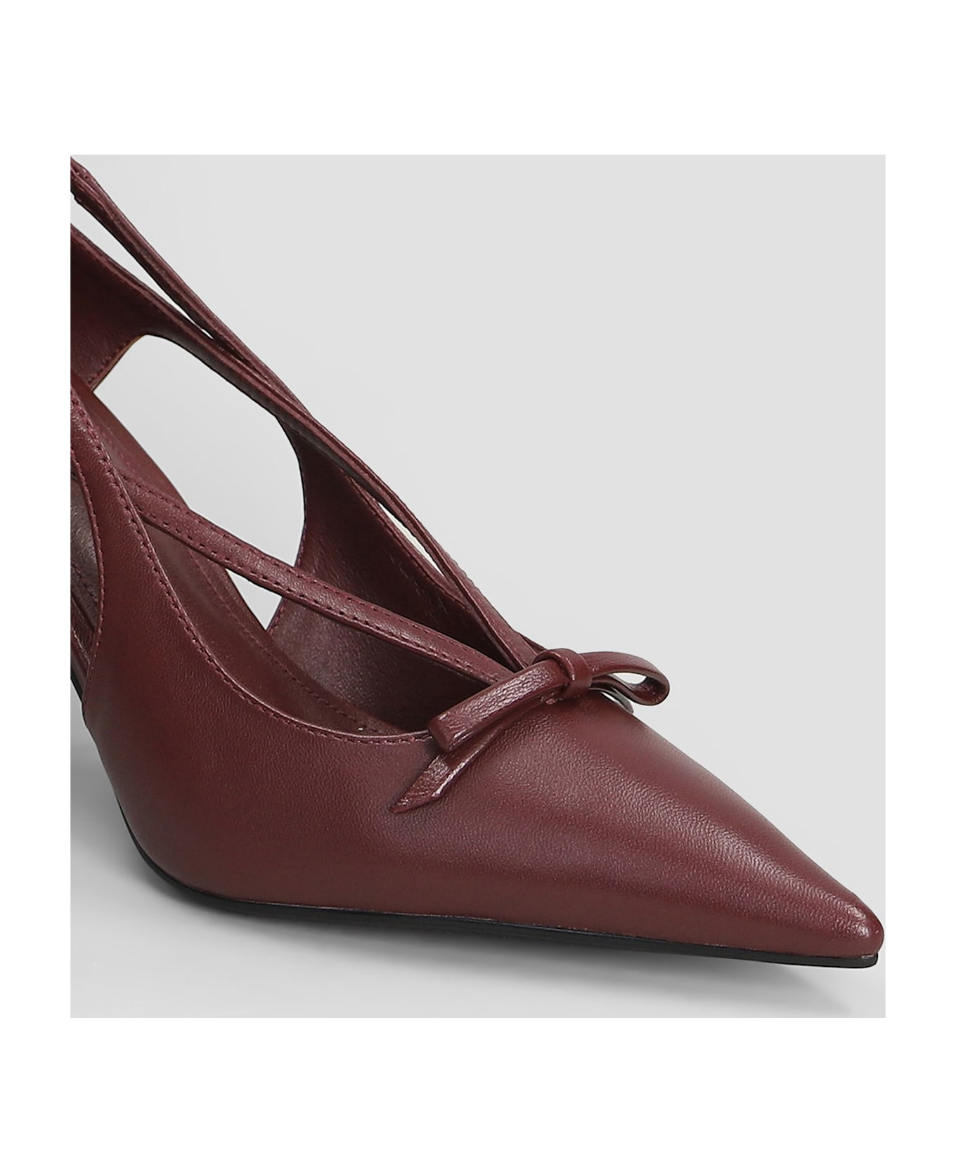 Lola Cruz Pumps In Bordeaux Leather - bordeaux