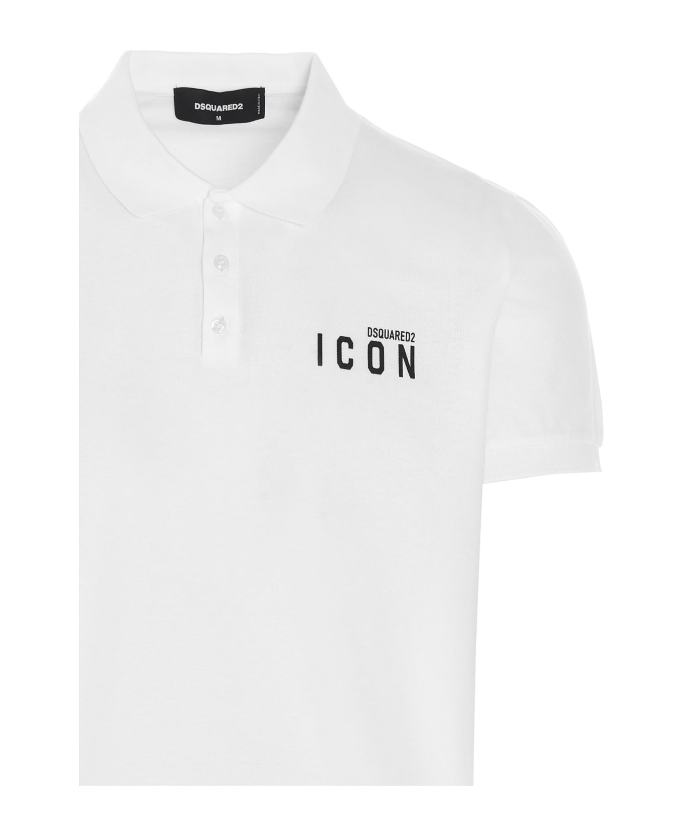 Dsquared2 Be Icon Dyed Tennis Polo In White - White