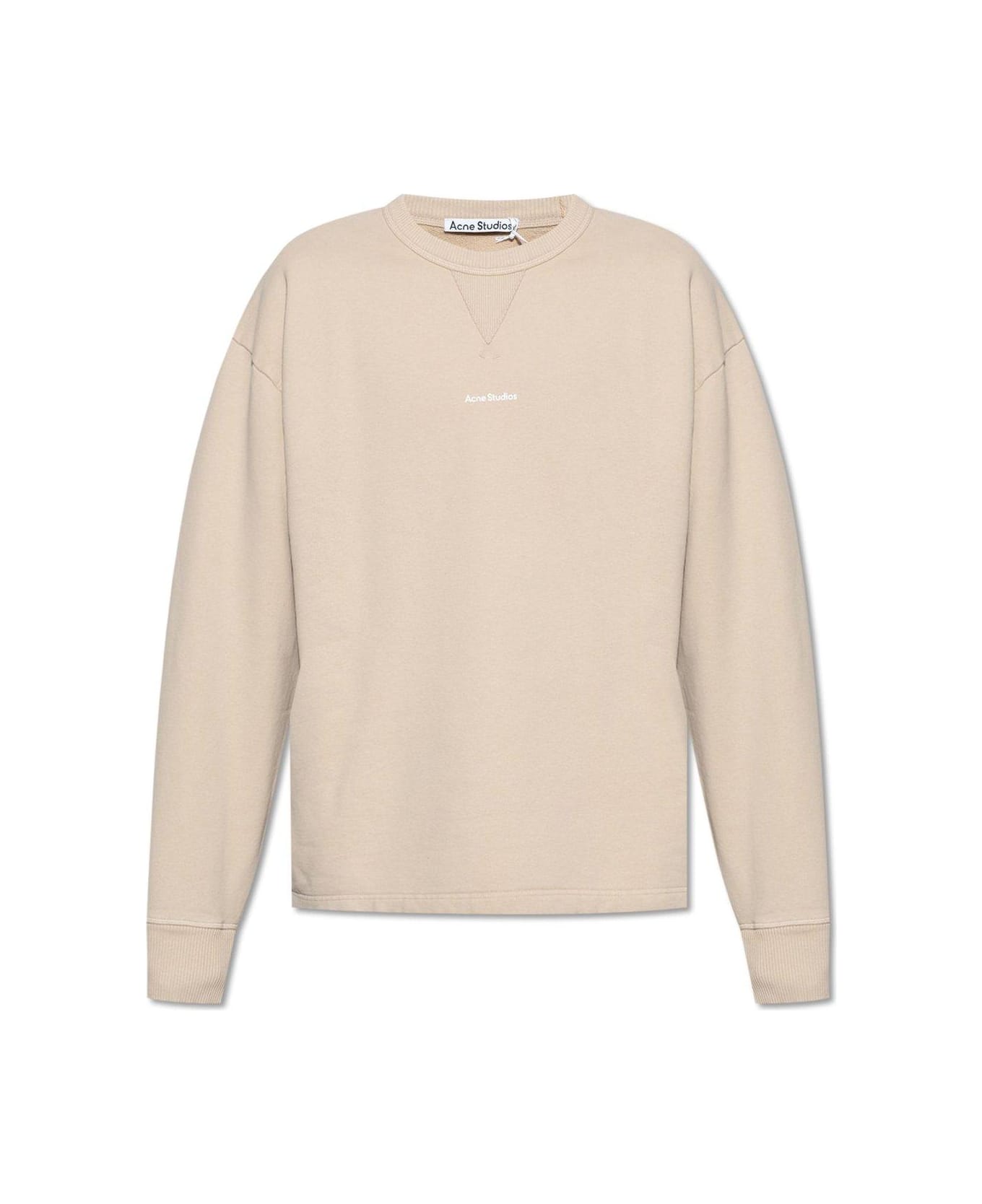 Acne Studios Logo Printed Crewneck Sweatshirt - BEIGE