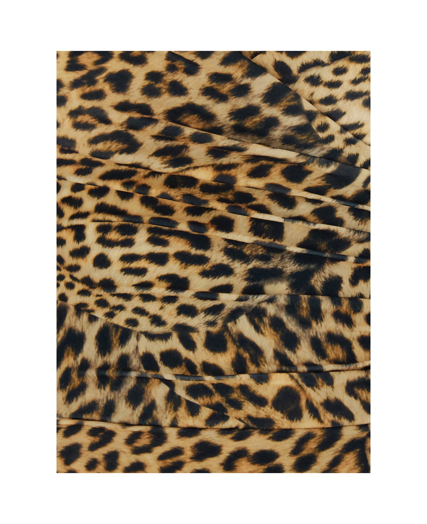 Norma Kamali Brown Dress With Leopard Motif And Side Slit In Brown Tech Fabric Woman - Brown