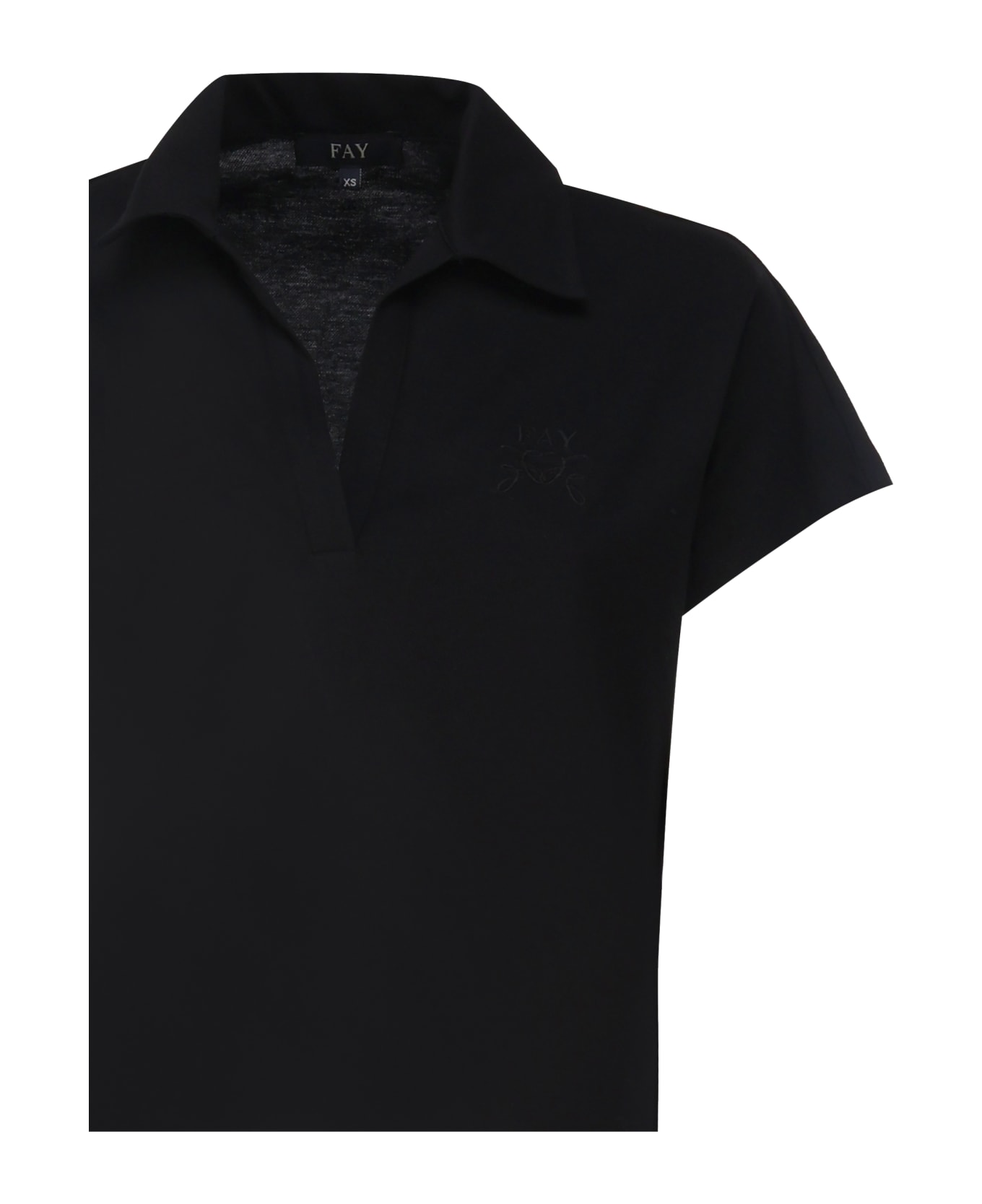 Fay Short Sleeve Polo Shirt - Black