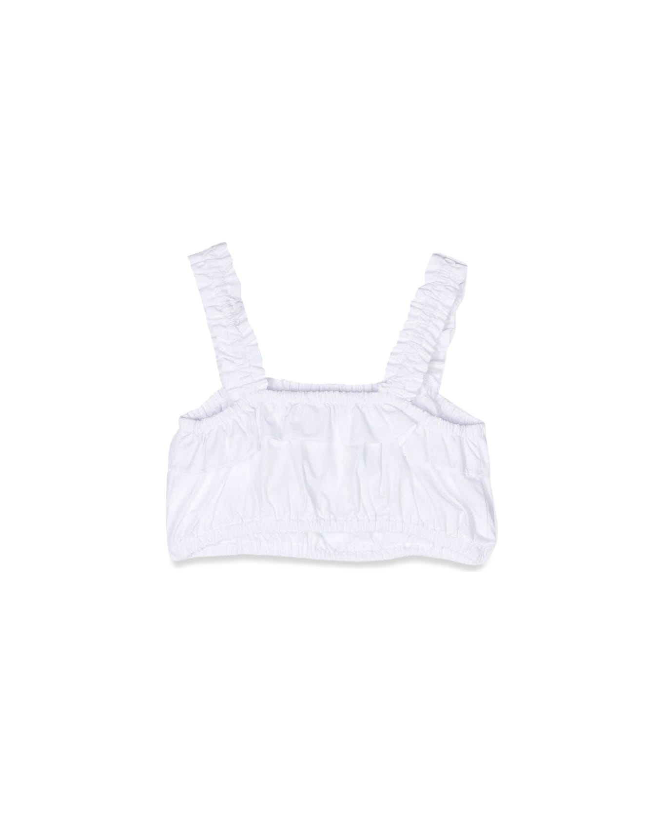 Moschino Headband Top With Logo Straps - WHITE