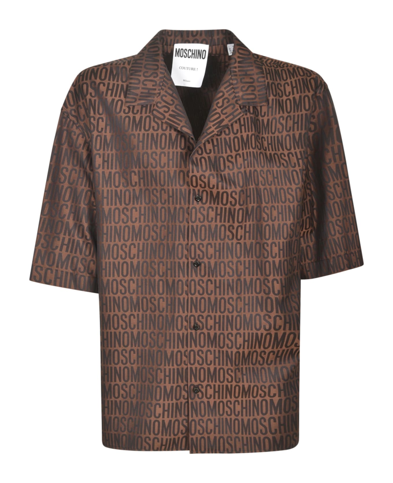 Moschino Logo Monogram Shirt - Brown/Black シャツ
