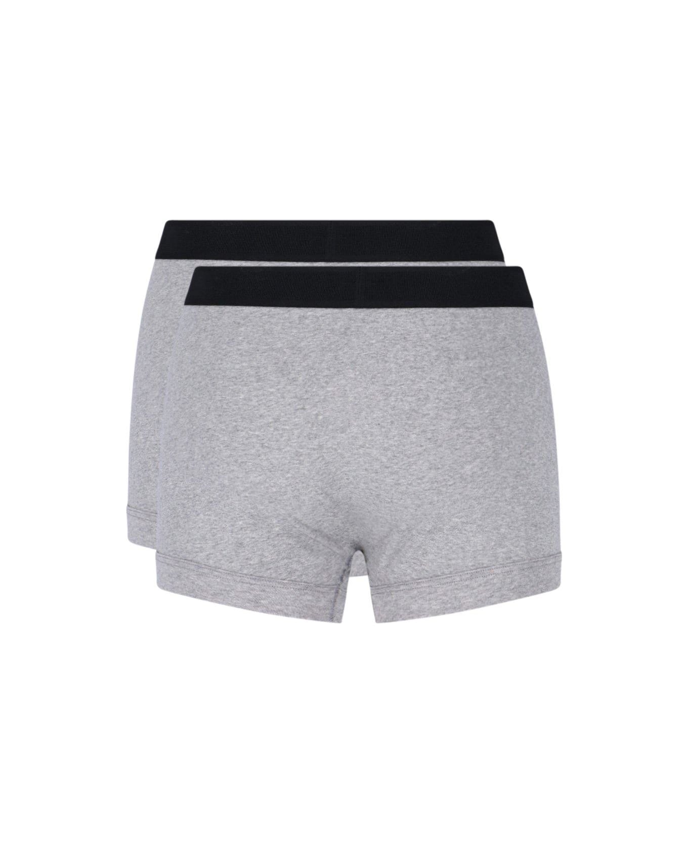 Tom Ford Logo Waistband Pack Of Two Boxers - GREY ショーツ