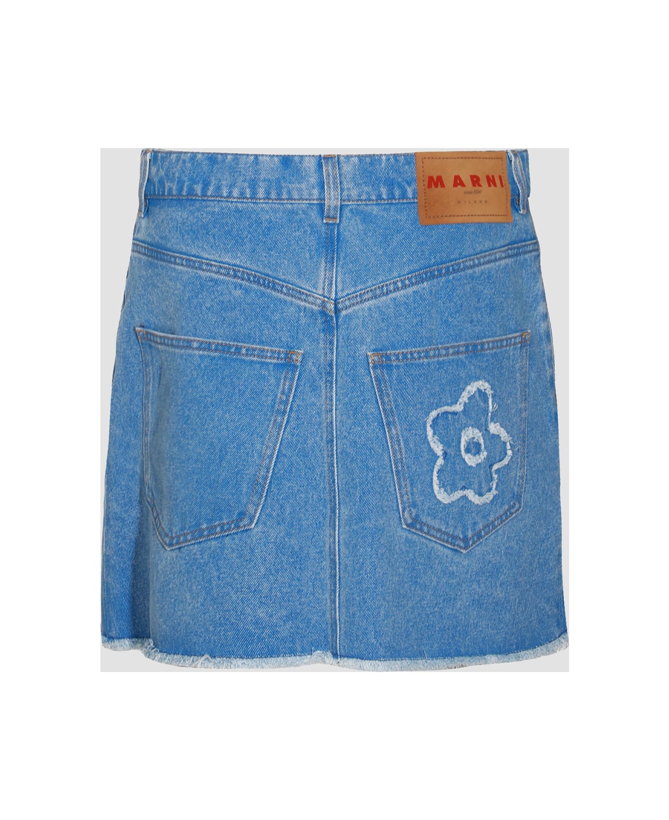 Marni Blue Cotton Denim Skirt - Light Blue