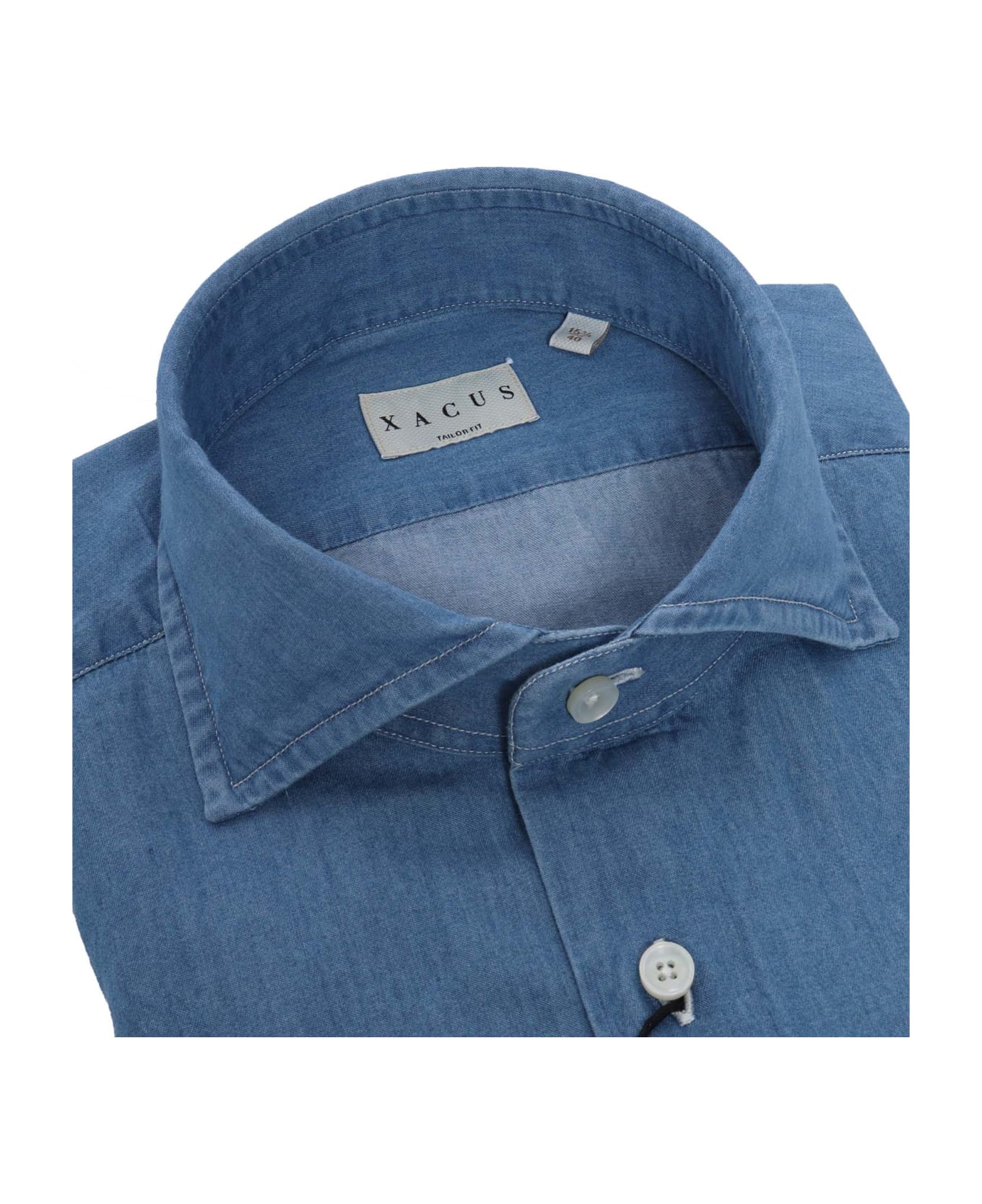 Xacus Blue Cotton Shirt - BLUE