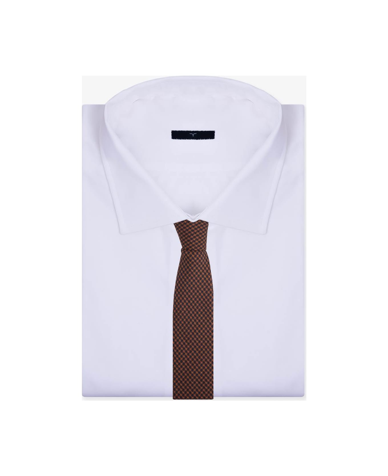 Larusmiani Tie Pied De Poule Tie - Brown