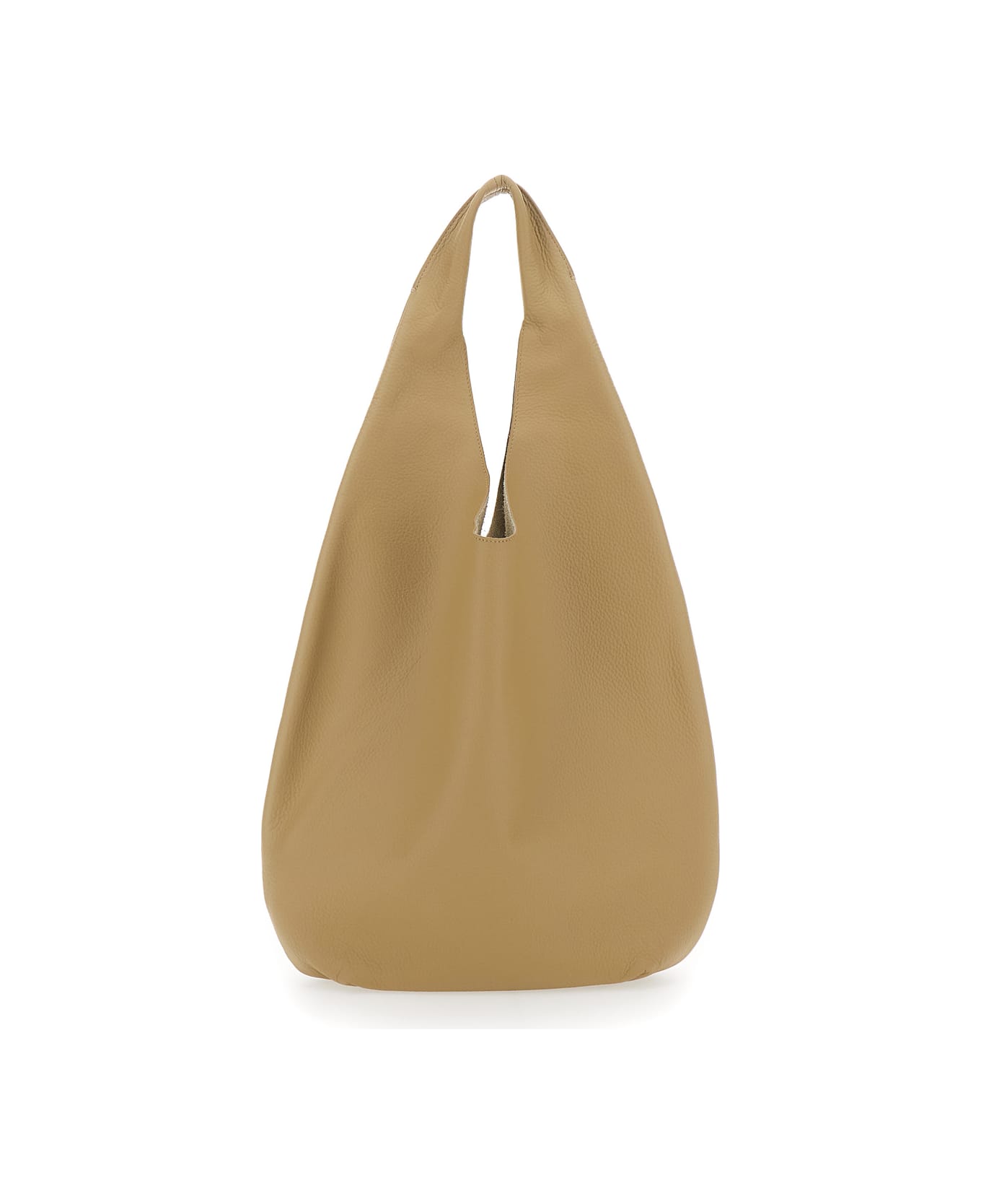 A.P.C. 'le Neige' Beige Shoulder Bag With Embossed Logo On The Front In Hammered Leather Woman - Beige