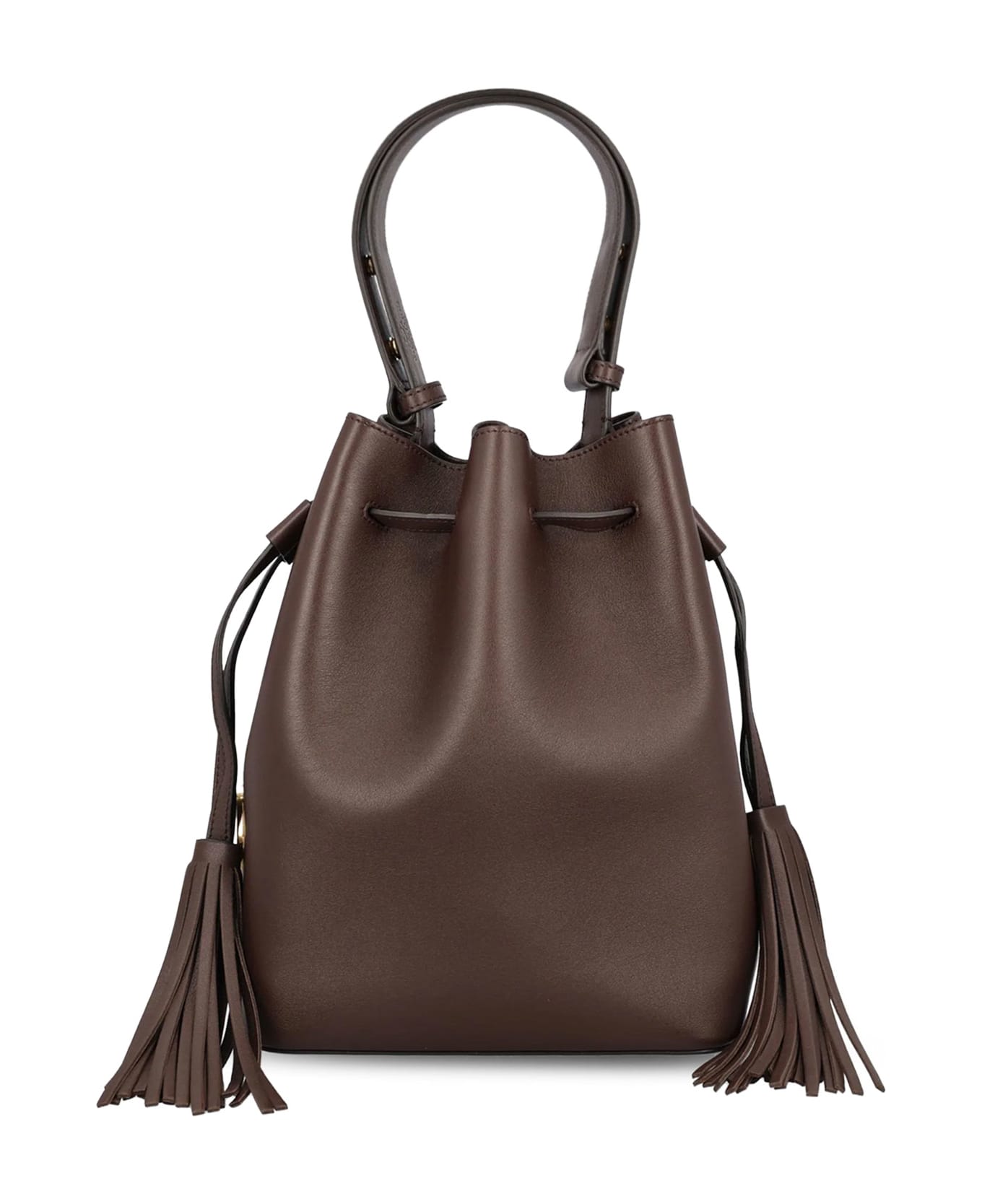 Valentino Garavani So Seau Leather Bucket Bag - DARK COFFEE