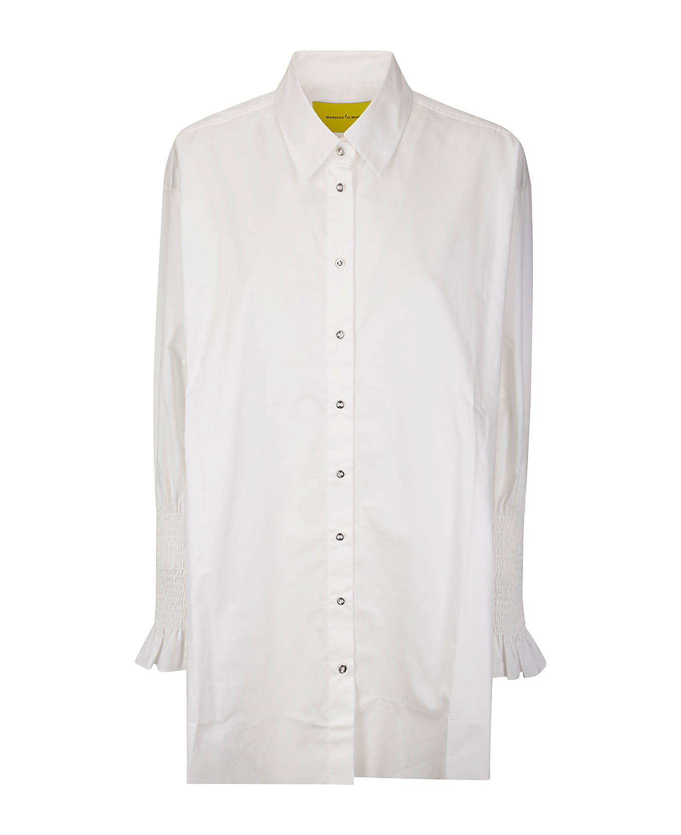Marques'Almeida Cap Sleeve T-shirt With Frill And Lace Hem - WHITE