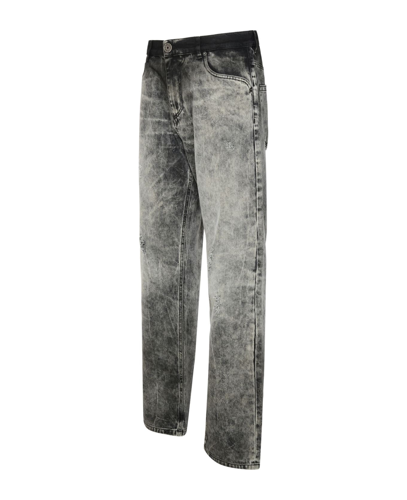 Balmain Gray Cotton Jeans - Grey デニム