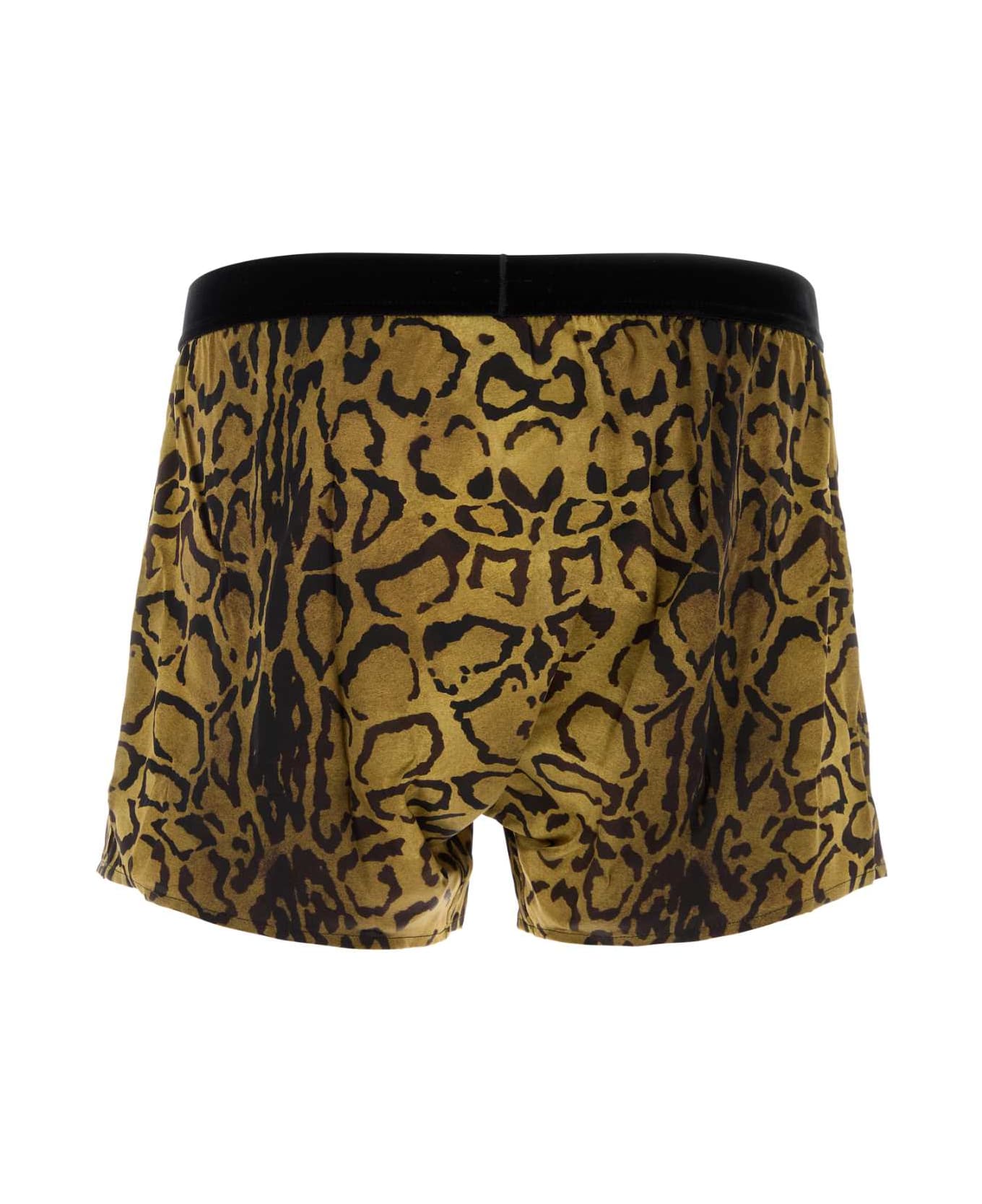 Tom Ford Printed Stretch Satin Boxer - BRONZE