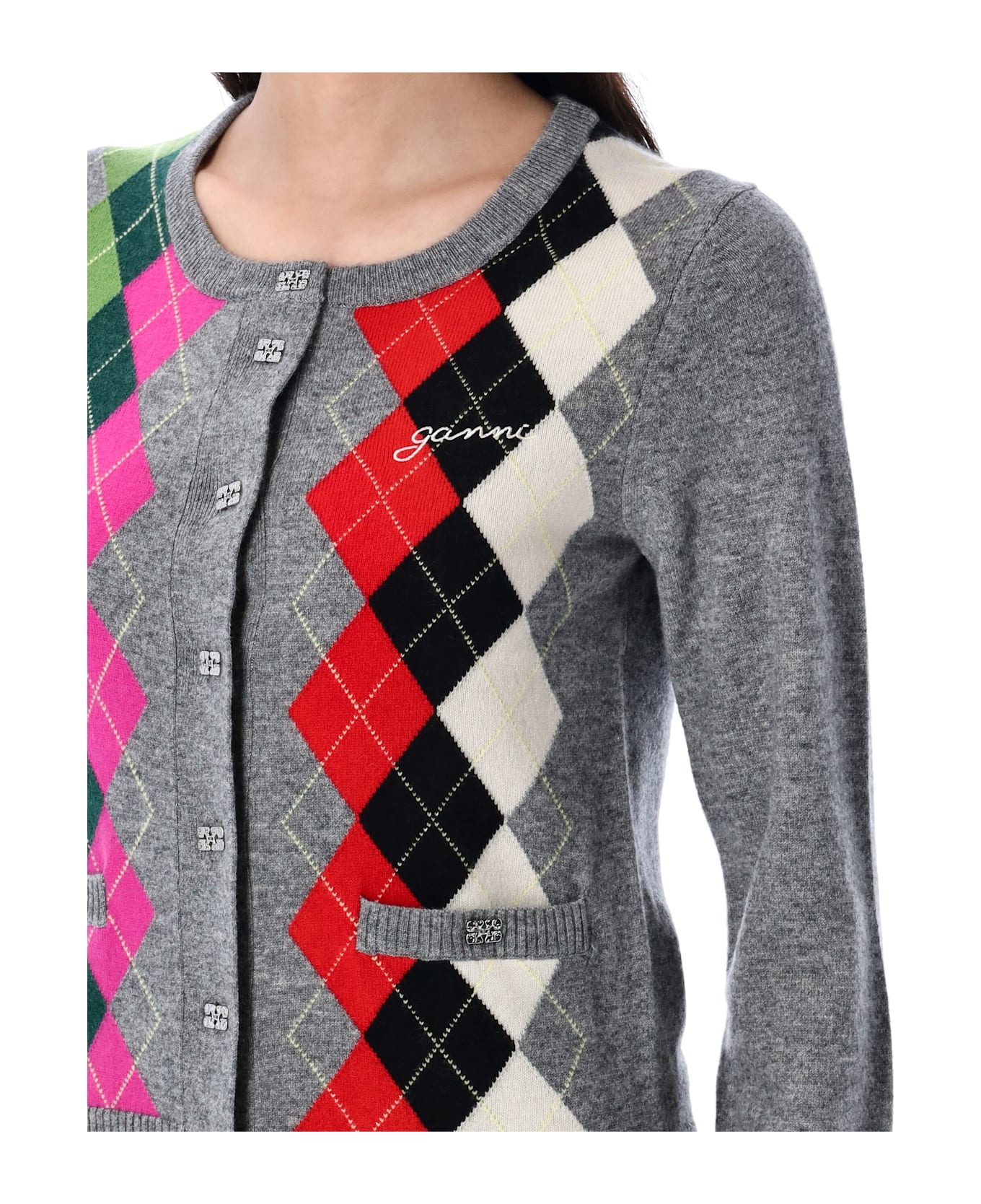 Ganni Check Cardigan - PALOMA MELANGE