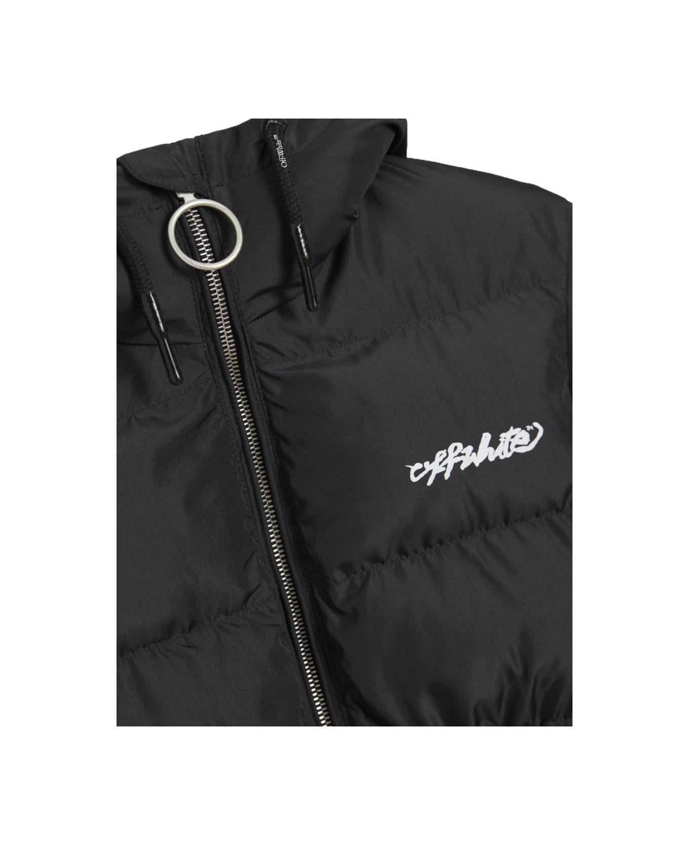 Off-White Piumino Con Zip Diag - BLACK